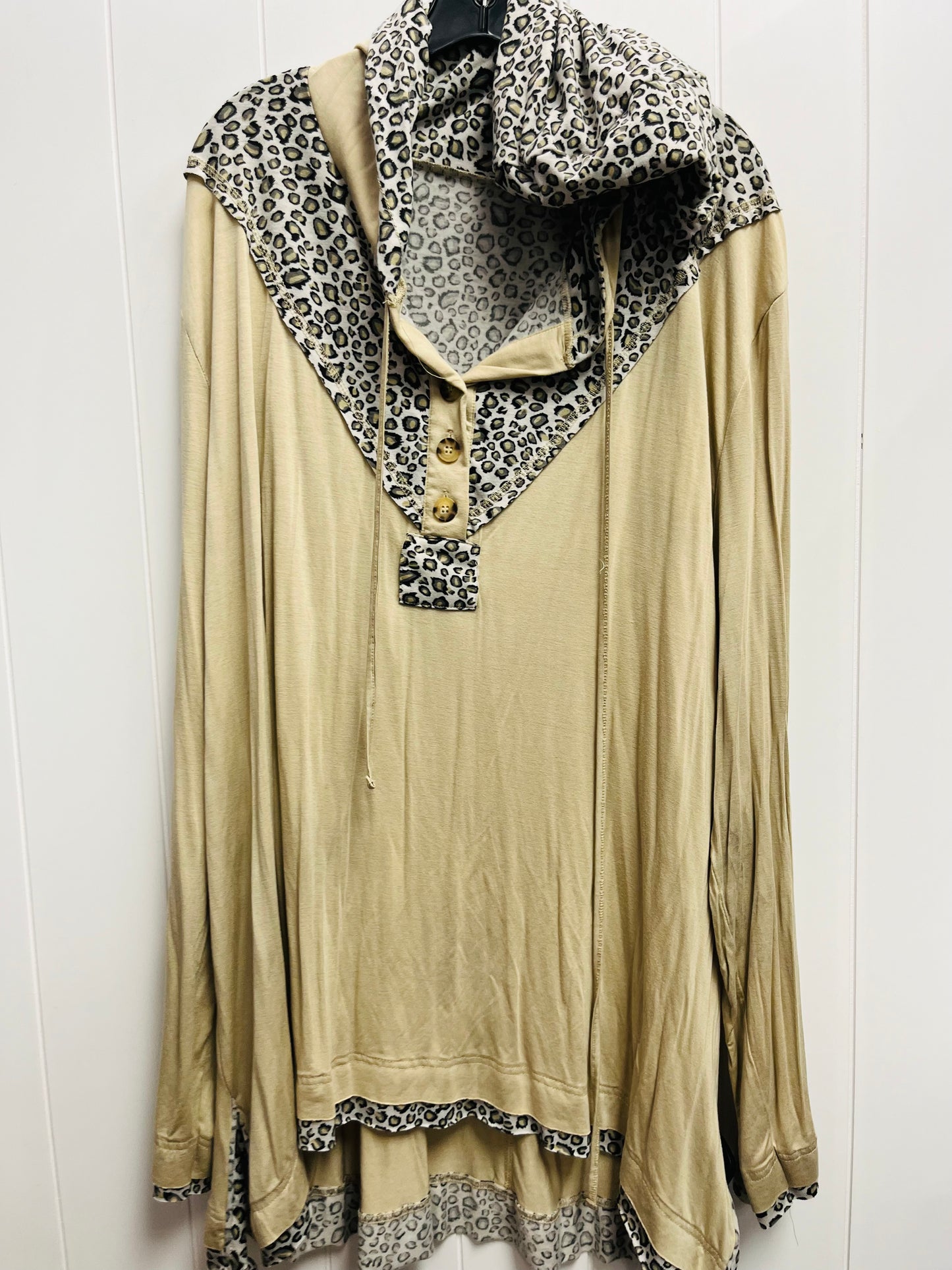 Top Long Sleeve By White Birch In Animal Print, Size: 3x