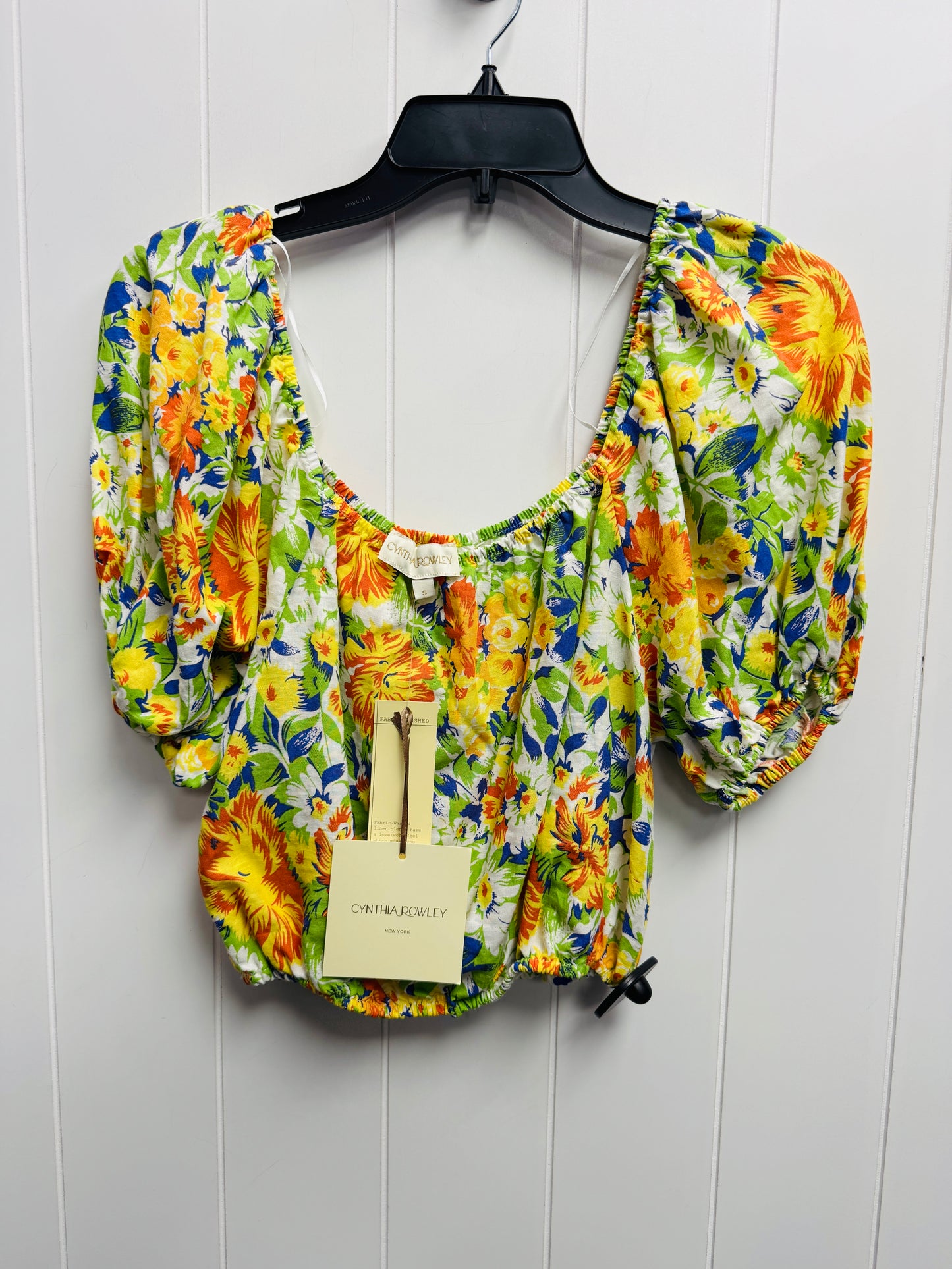 Top Short Sleeve By Cynthia Rowley In Green & Orange, Size: S