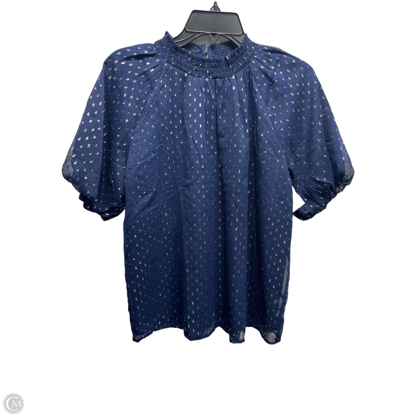 Blouse Short Sleeve By Loft In Navy, Size: S