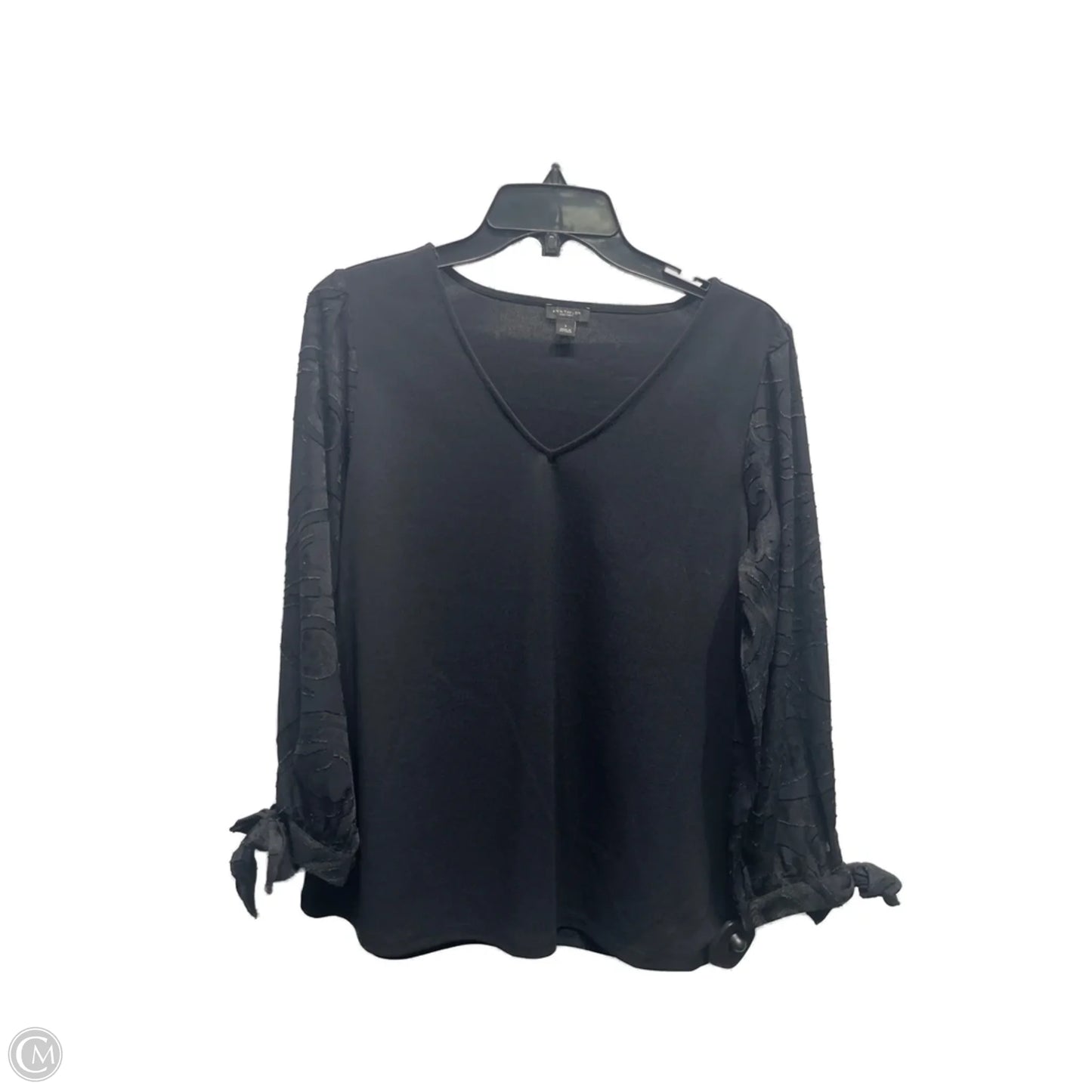 Top Long Sleeve By Ann Taylor In Black, Size: S