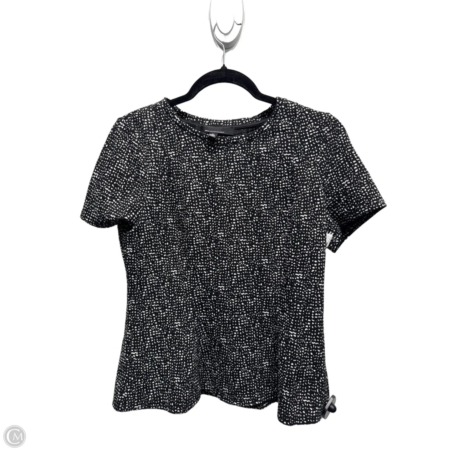 Top Short Sleeve By White House Black Market In Black & White, Size: M