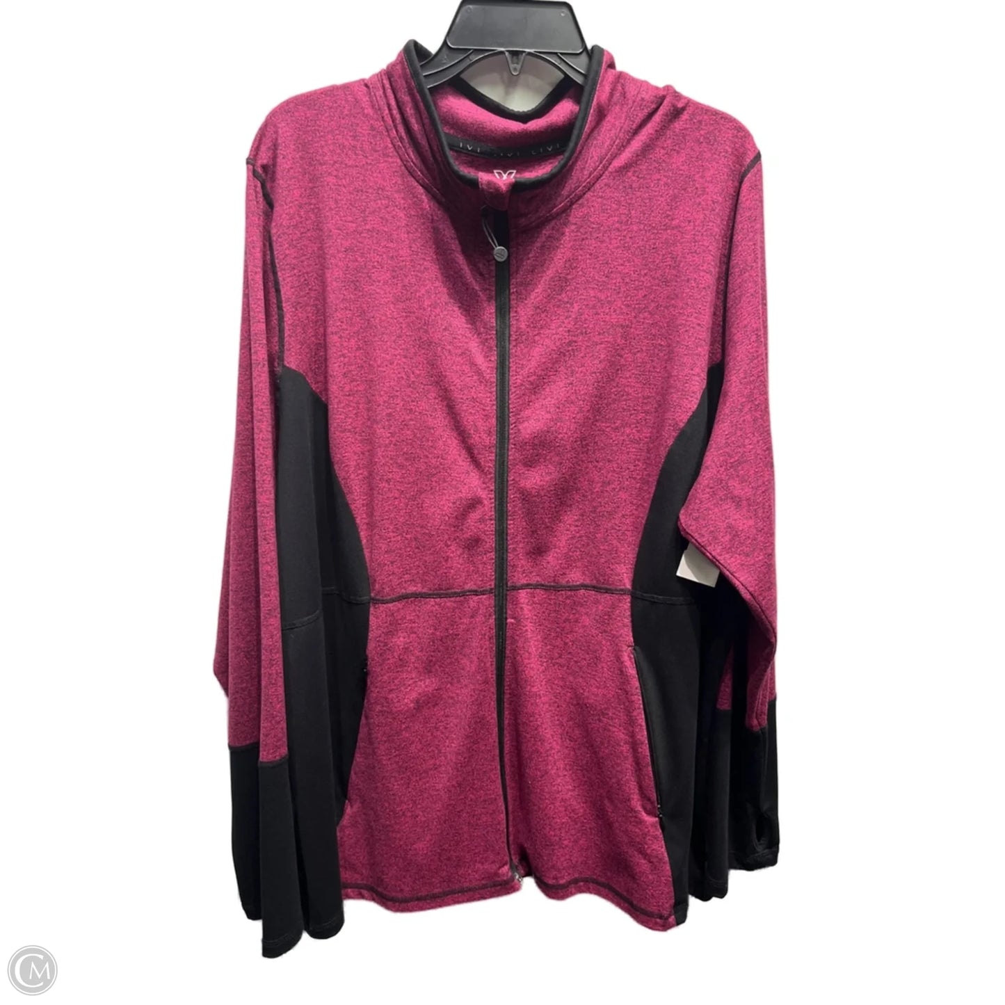 Athletic Jacket By Livi Active In Black & Pink, Size: 26