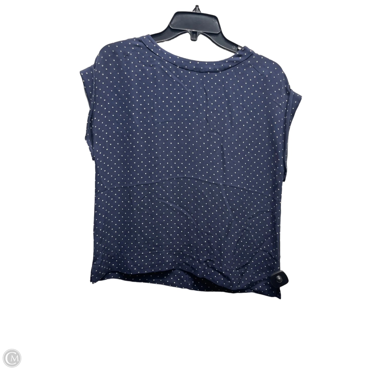 Top Short Sleeve By Theory In Blue & White, Size: S