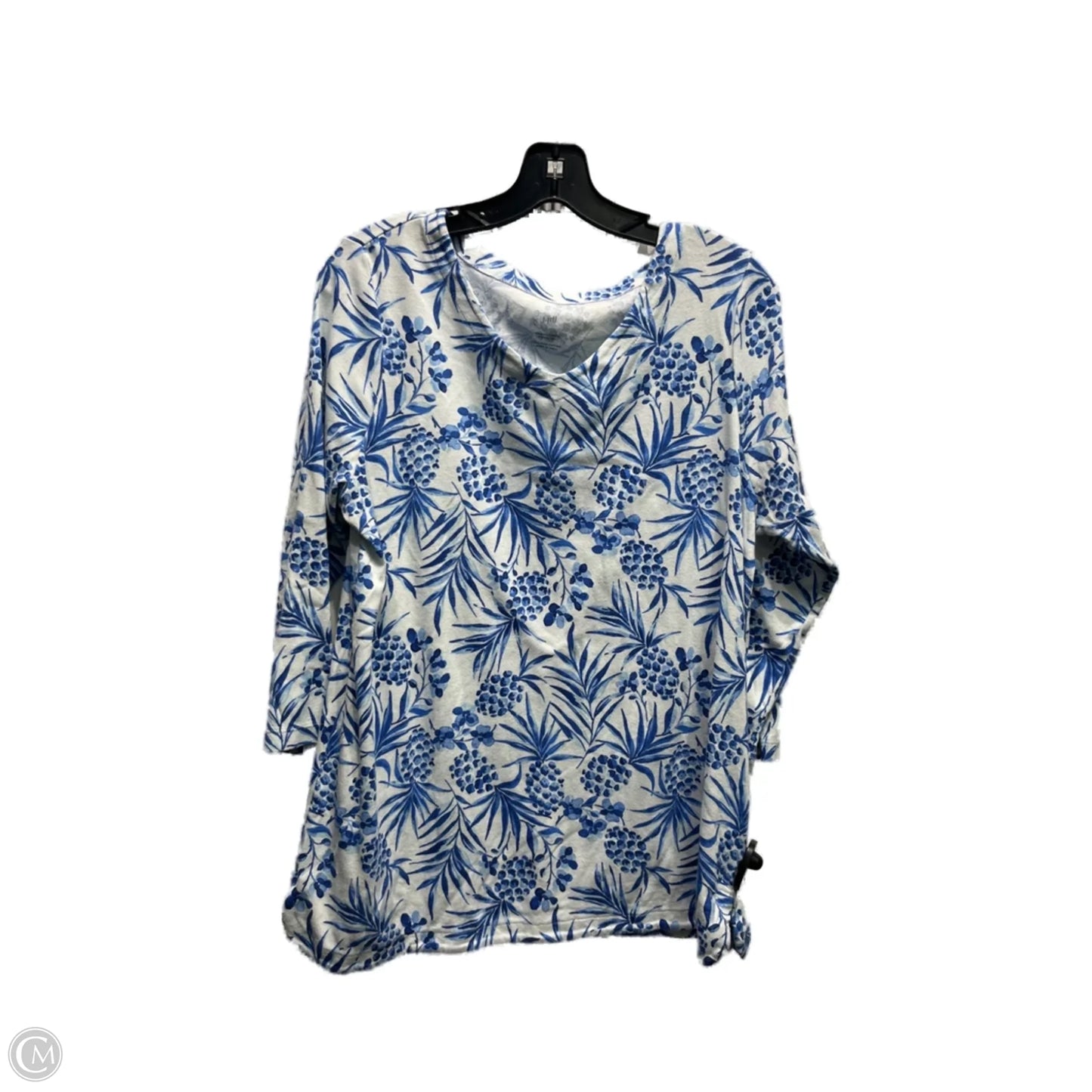 Top Long Sleeve Basic By J. Jill In Blue & White, Size: L
