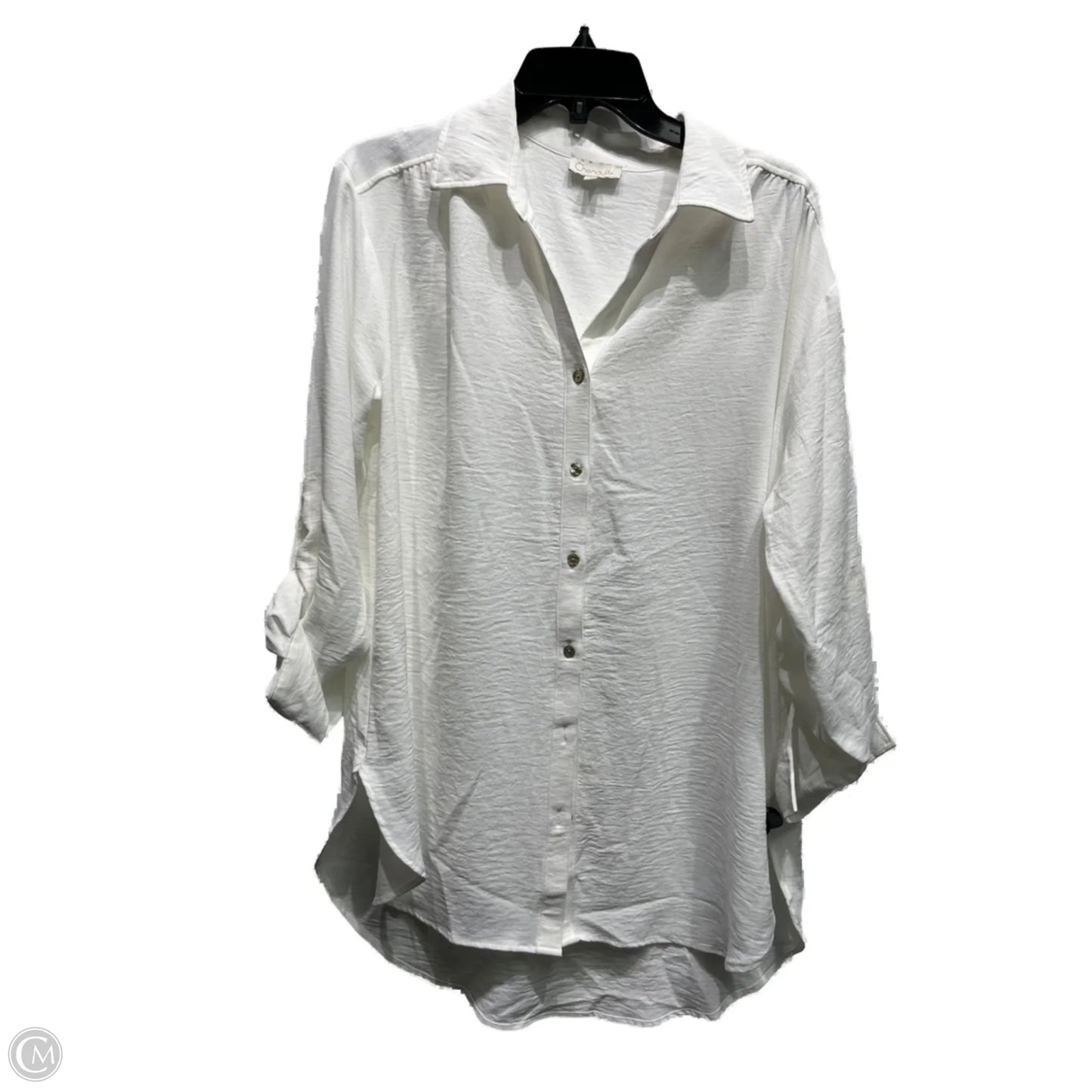 Top Long Sleeve By Chenault In White, Size: M