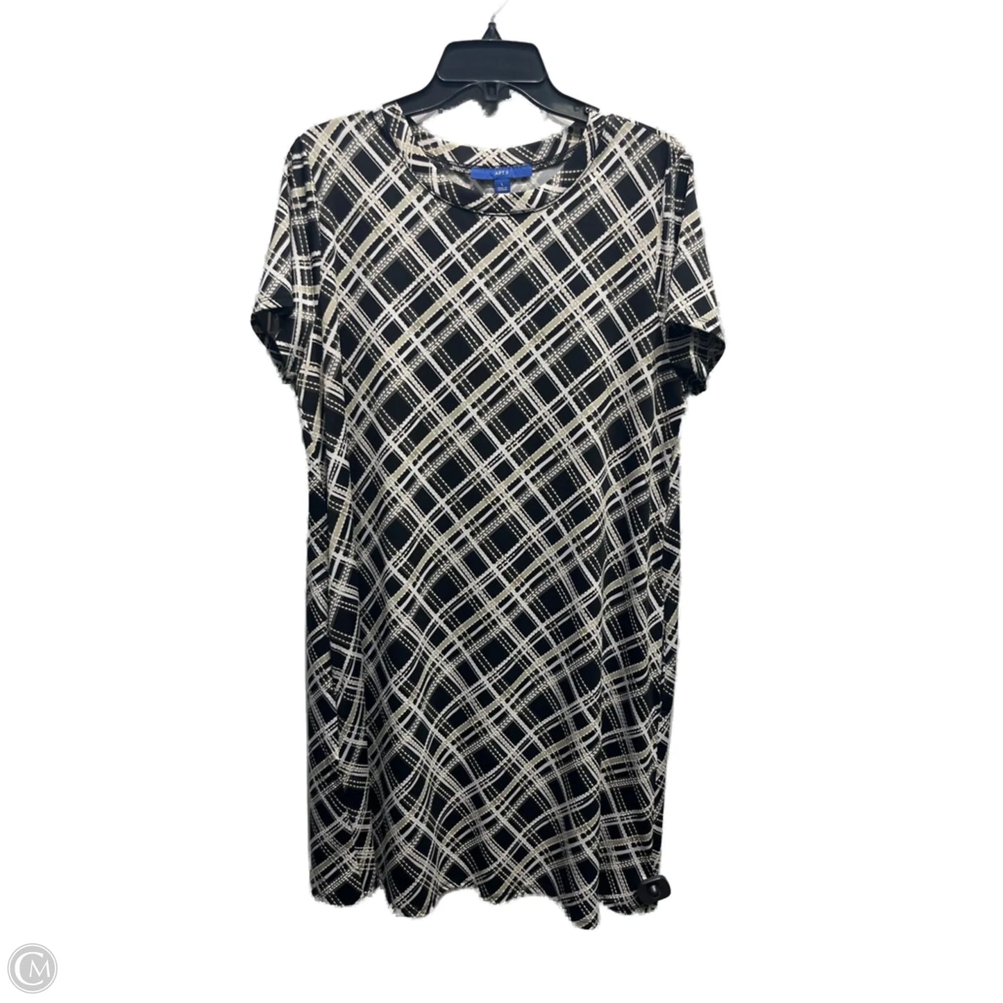 Dress Casual Short By Apt 9 In Black & Tan, Size: L