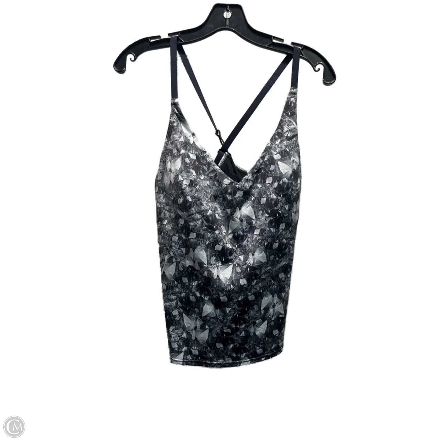 Athletic Tank Top By Nike Apparel In Black & White, Size: L