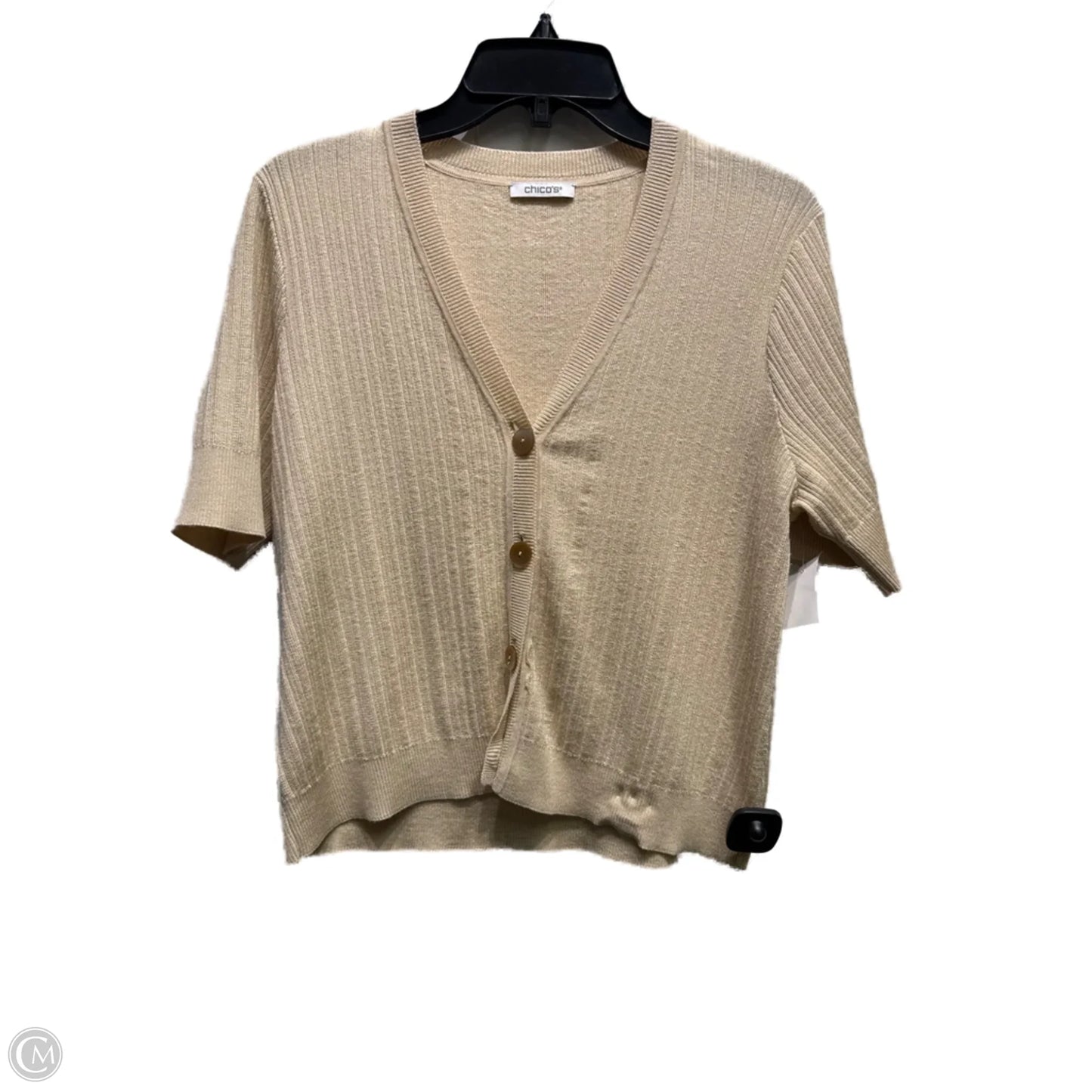 Sweater Cardigan By Chicos In Tan, Size: M