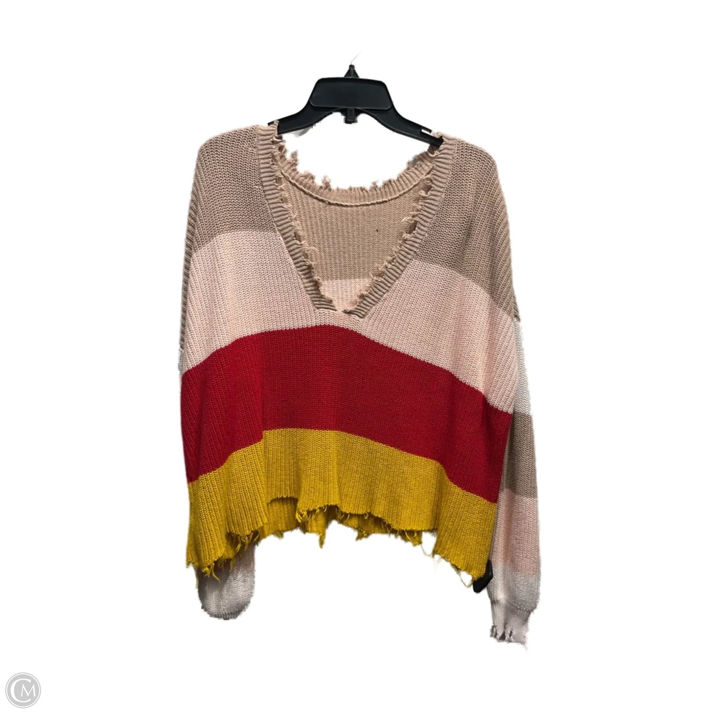 Sweater By Clothes Mentor In Pink & Red, Size: L