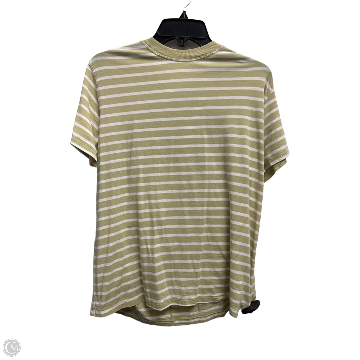 Athletic Top Short Sleeve By Lululemon In Green & White, Size: M