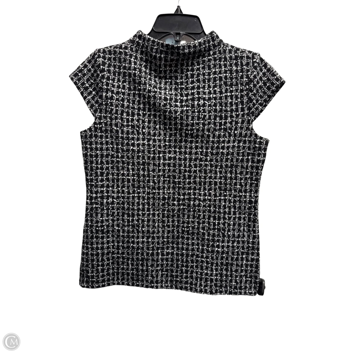 Top Short Sleeve By Ann Taylor In Black & White, Size: M