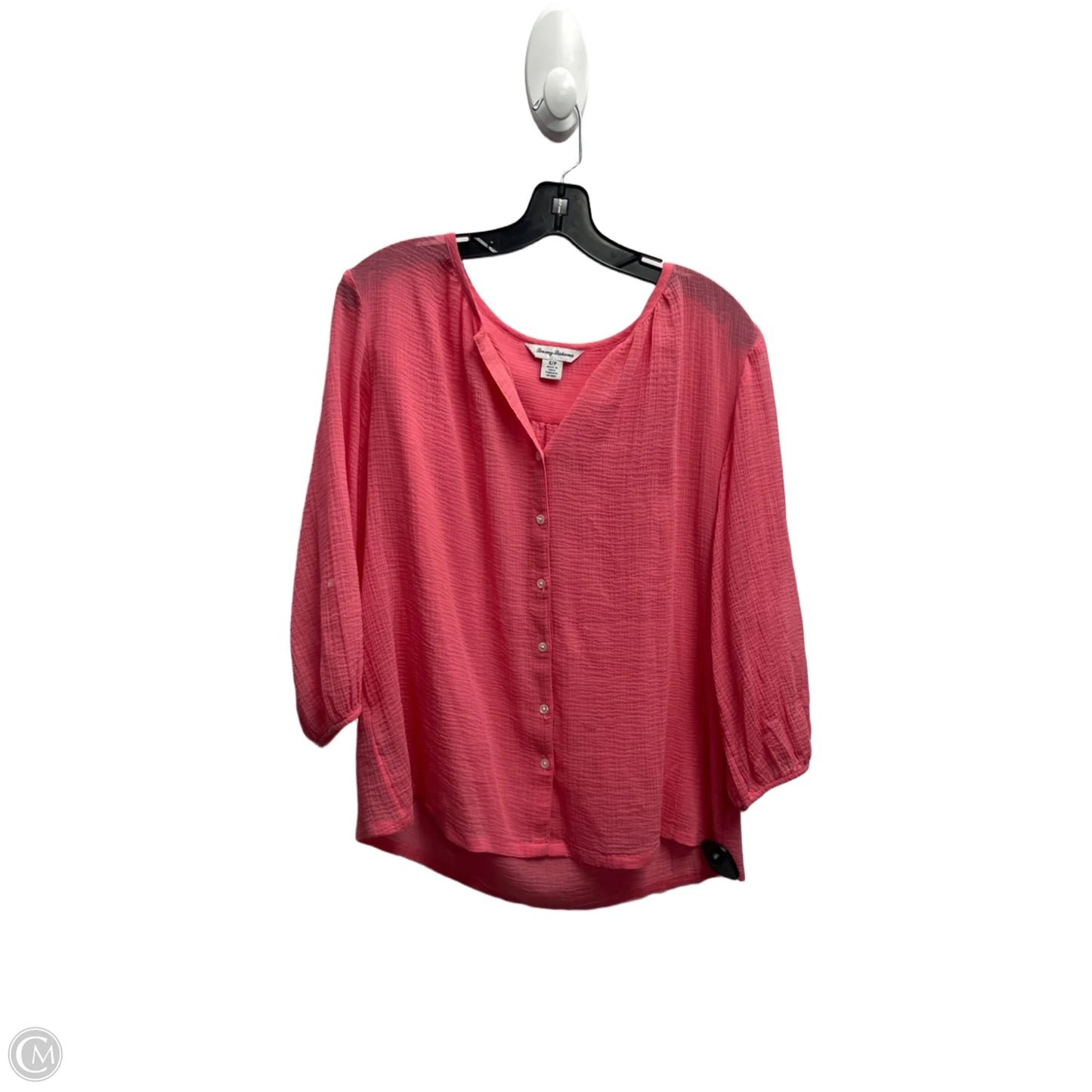 Top Long Sleeve By Tommy Bahama In Coral, Size: S