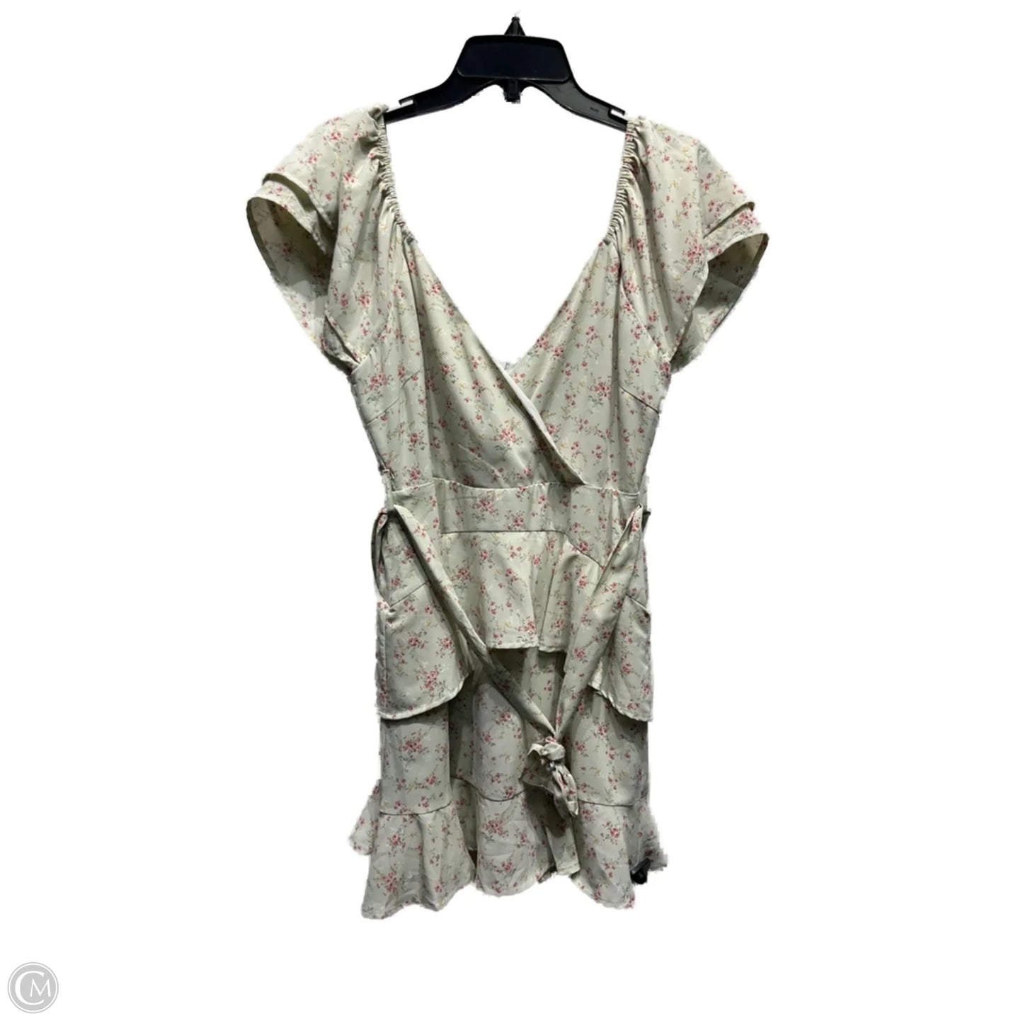 Dress Casual Short By AIBLEE In Green & Pink, Size: M