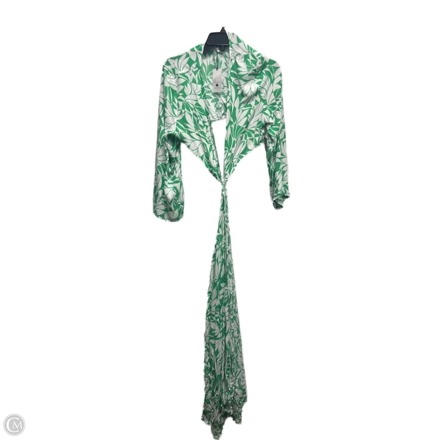 Swimwear Cover-up By Shade & Shore In Green & White, Size: M