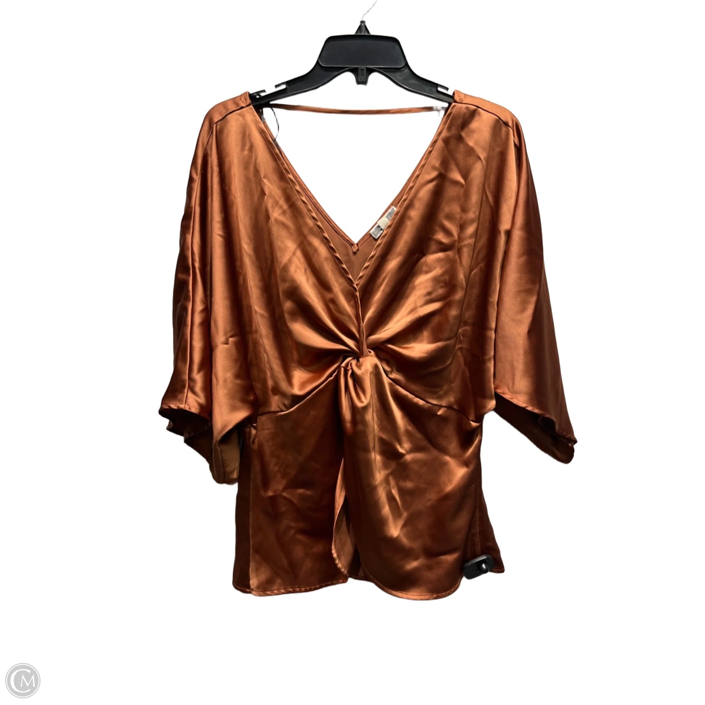 Blouse Short Sleeve By Pleione In Brown, Size: Xl