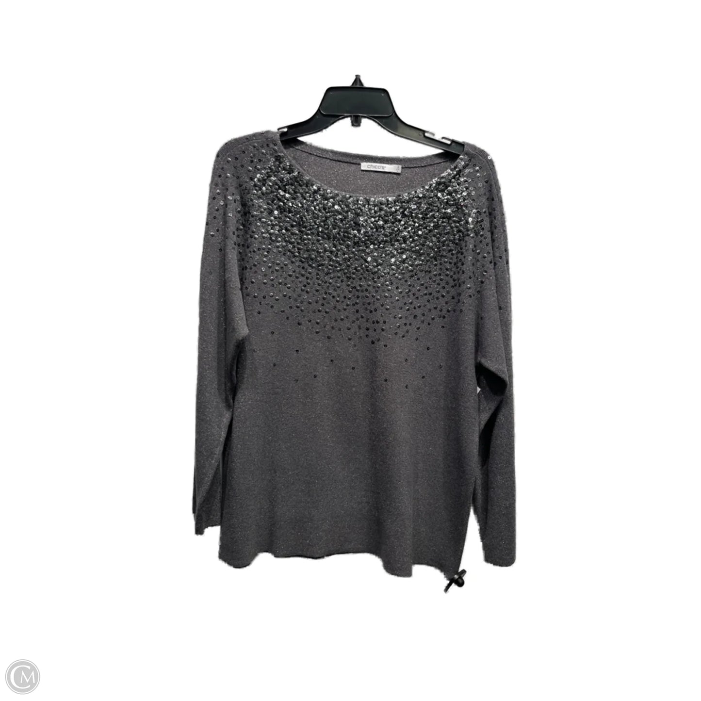Sweater By Chicos In Grey, Size: L
