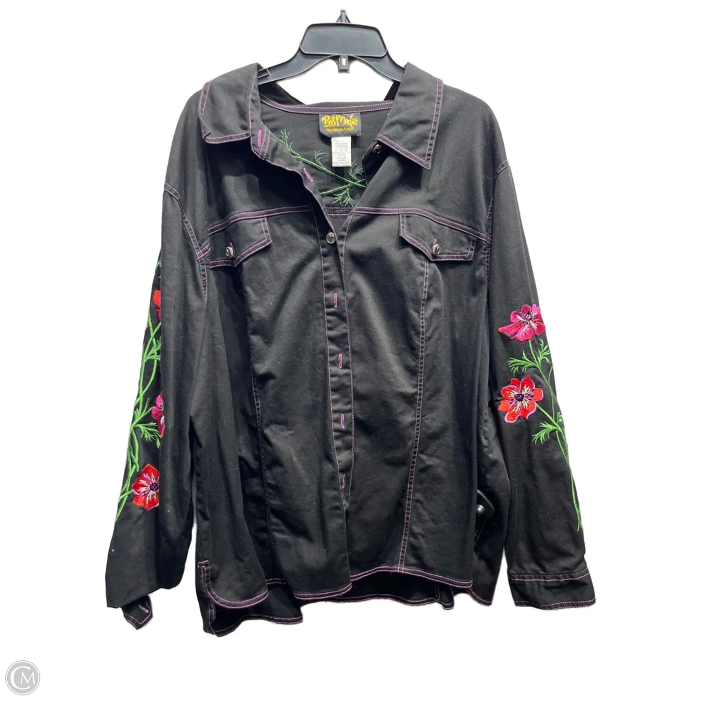 Jacket Other By Bob Mackie Qvc In Black & Purple, Size: 2x