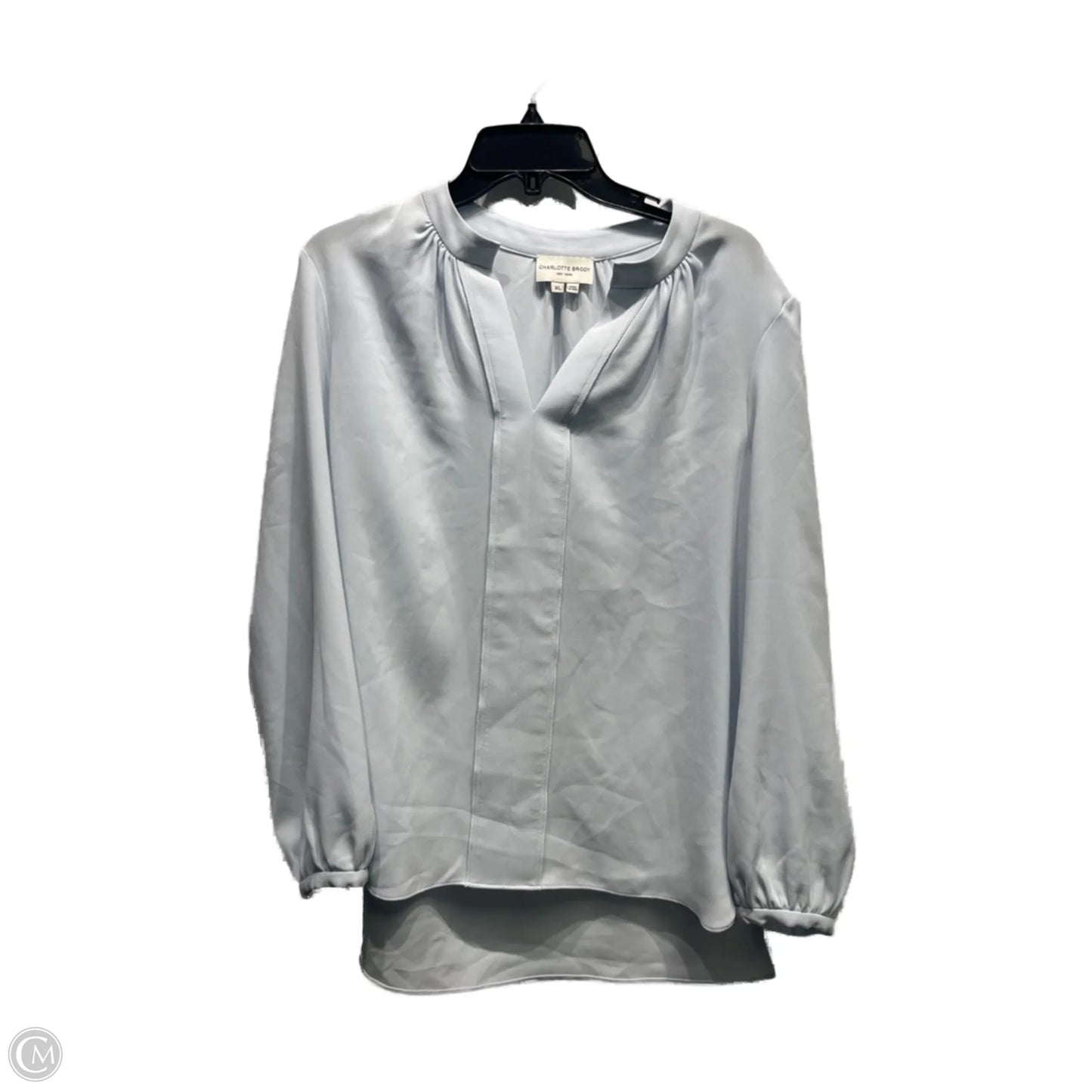 Blouse Long Sleeve By charolette brodu In Blue, Size: Xl