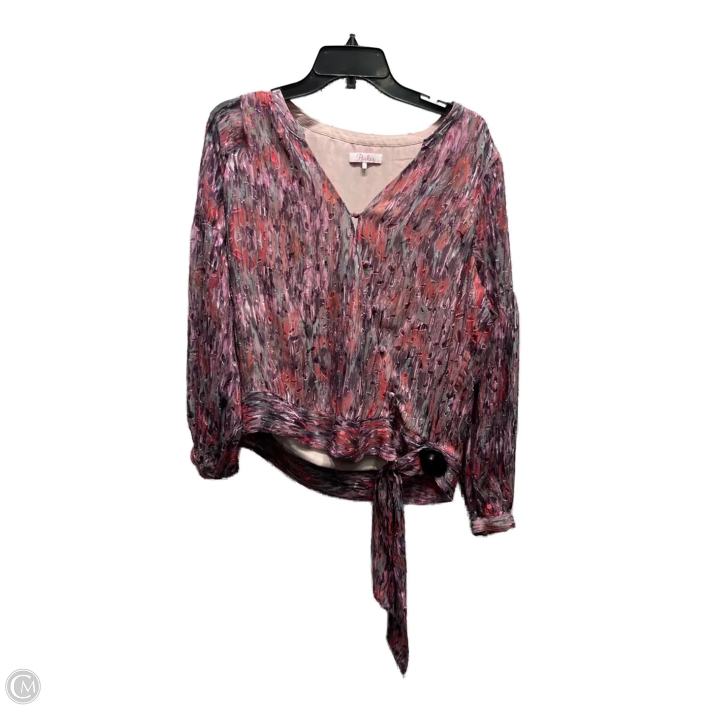 Top Long Sleeve By Parker In Purple & Red, Size: L