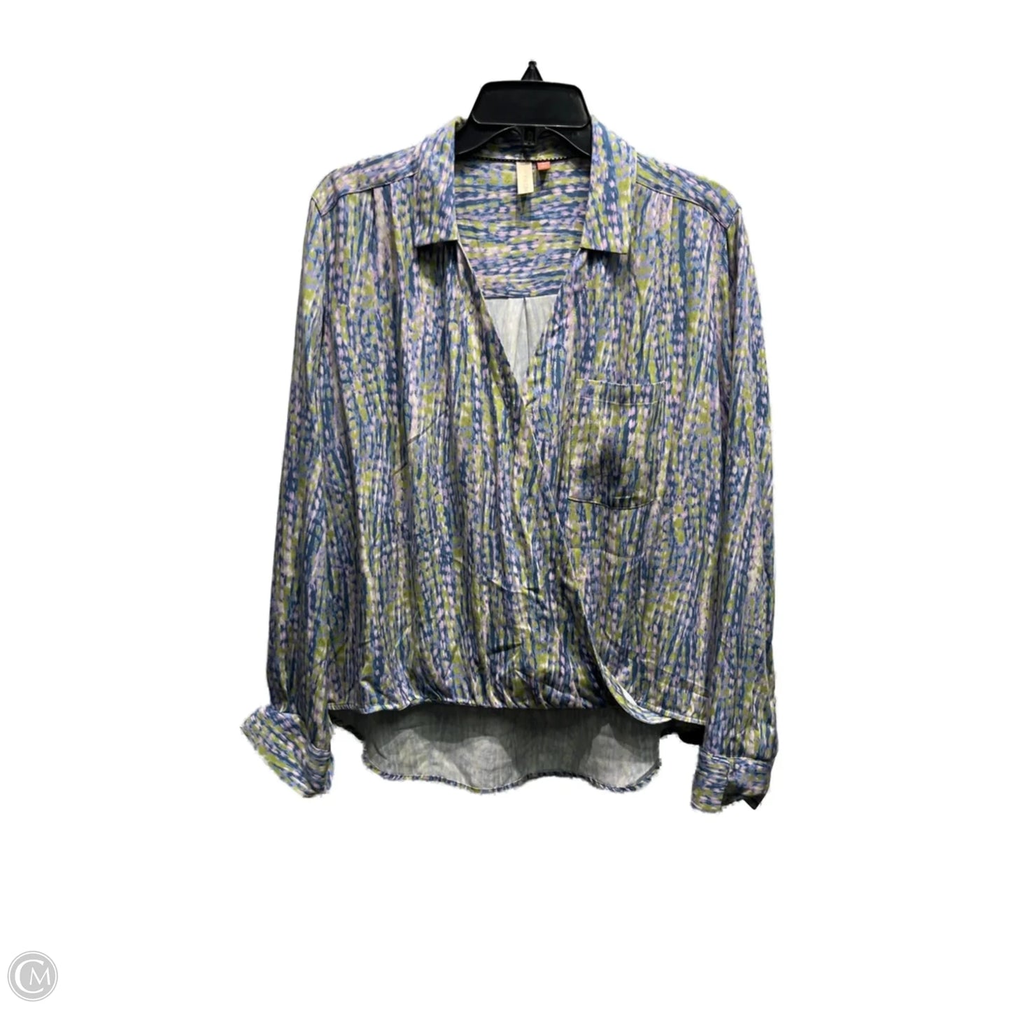 Top Long Sleeve By Pilcro In Green & Purple, Size: M