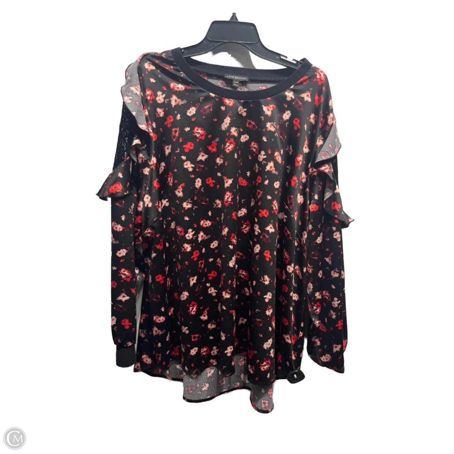Top Long Sleeve By Lane Bryant In Black & Red, Size: 26