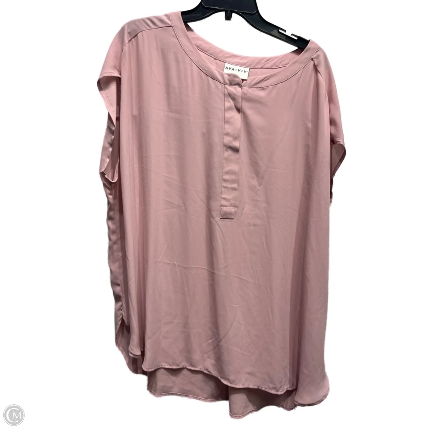 Top Short Sleeve By Ava & Viv In Pink, Size: 3x