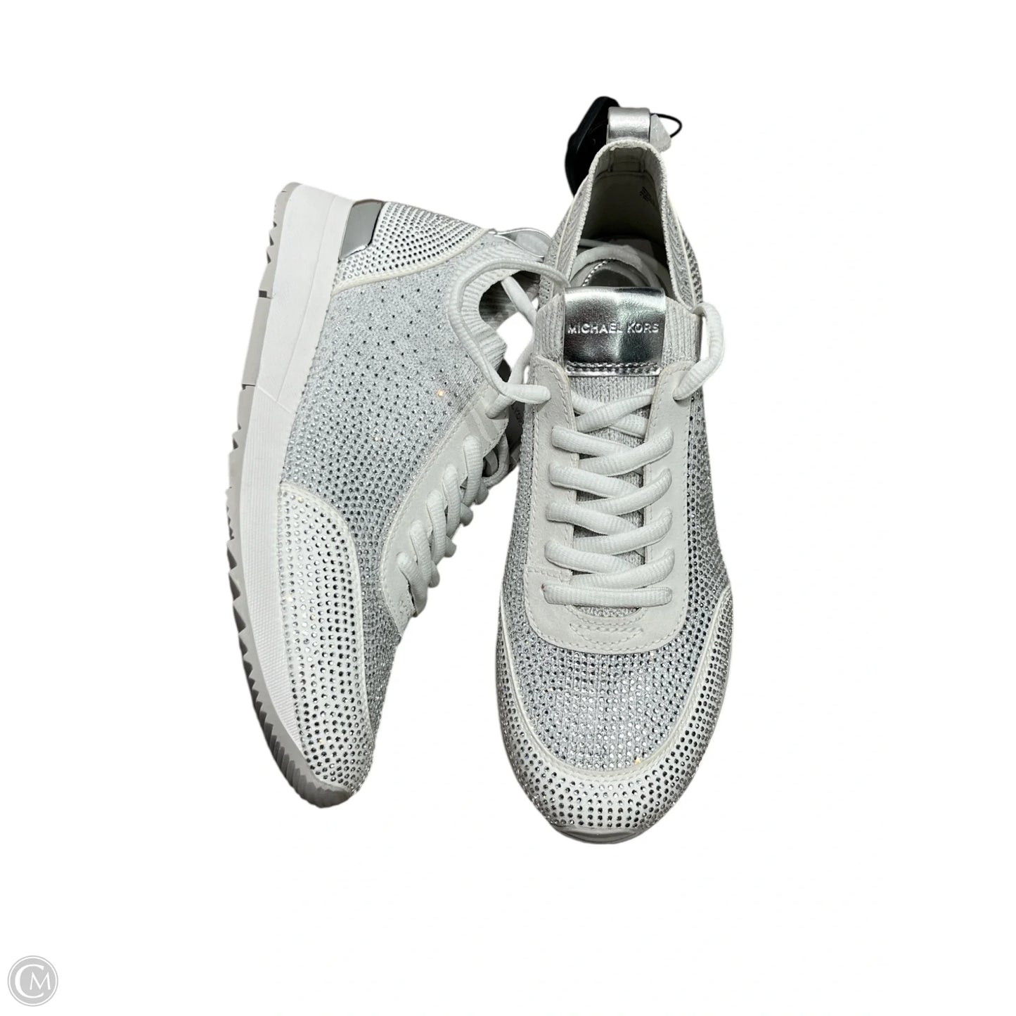 Shoes Designer By Michael Kors In Silver & White, Size: 7.5