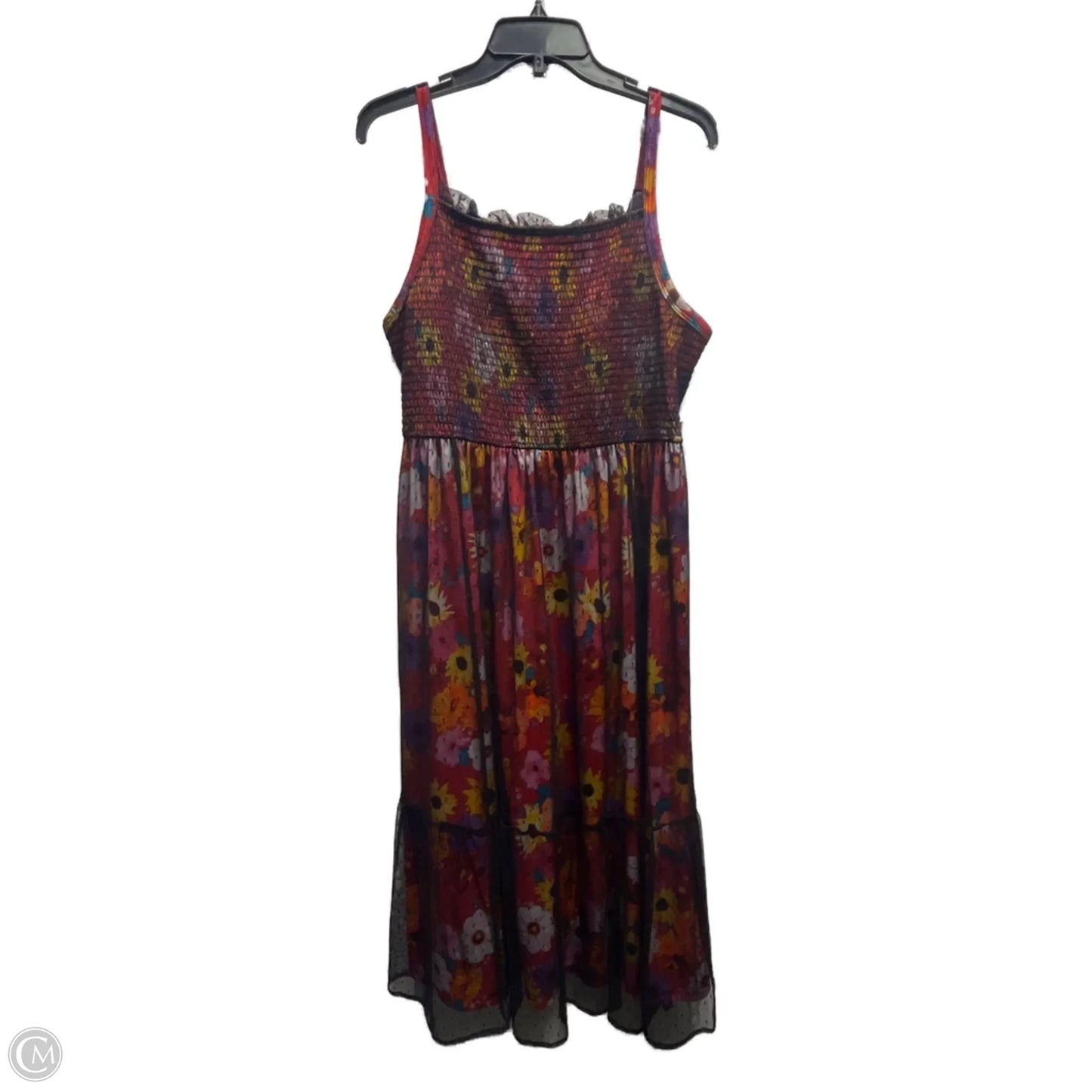 Dress Casual Midi By Torrid In Black & Orange, Size: 2x