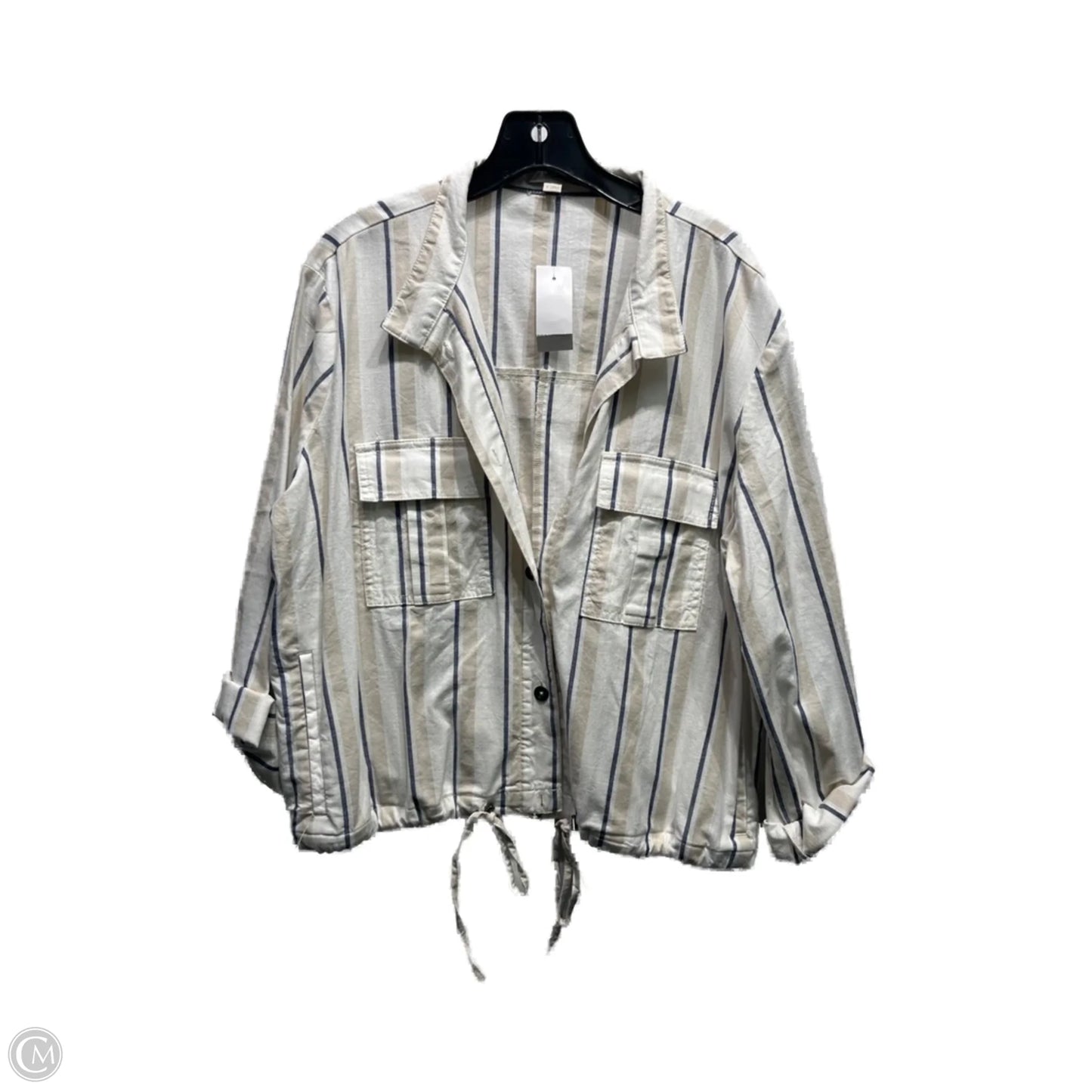 Jacket Other By Loft In Blue & Cream, Size: S