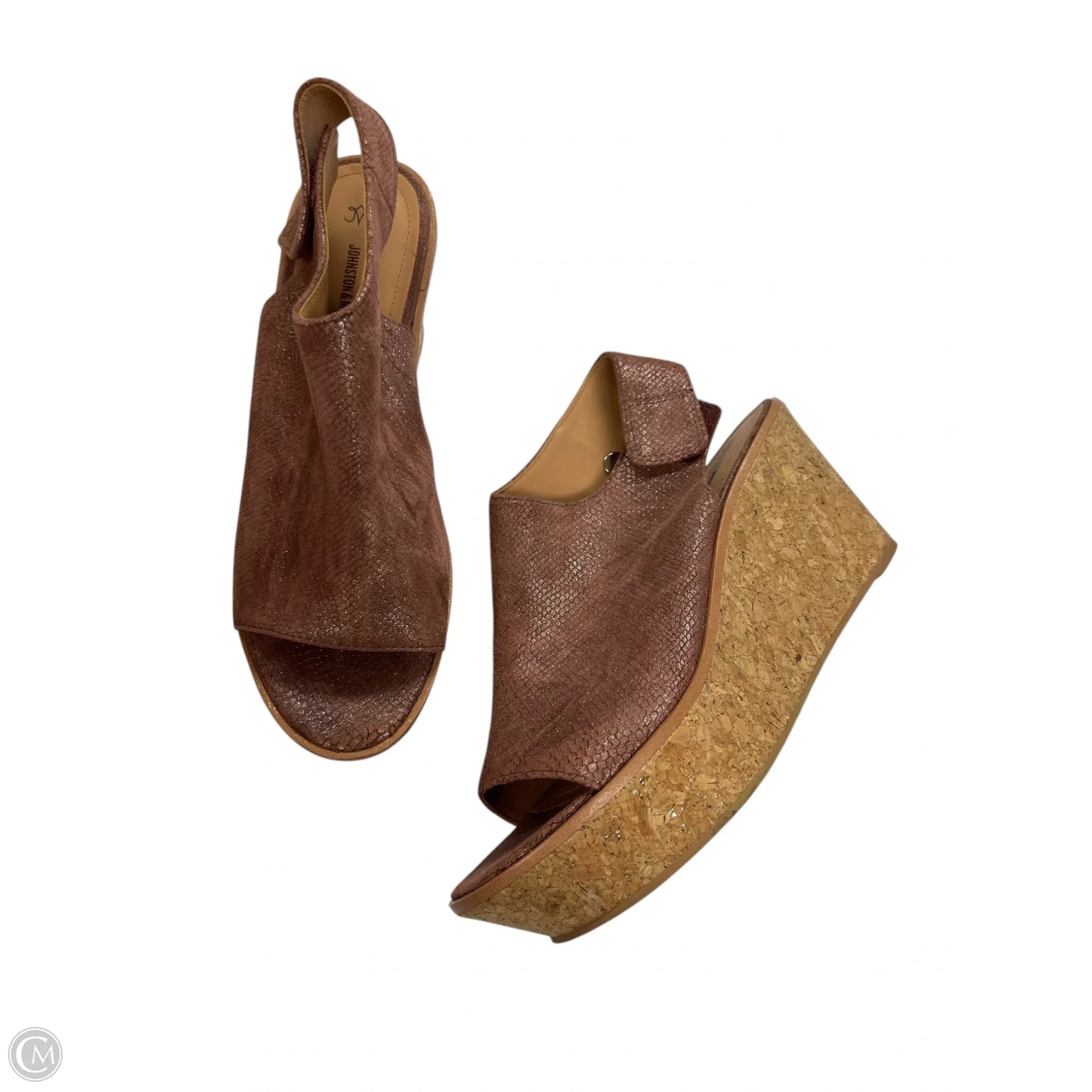 Sandals Heels Wedge By Johnston & Murphy In Pink, Size: 8