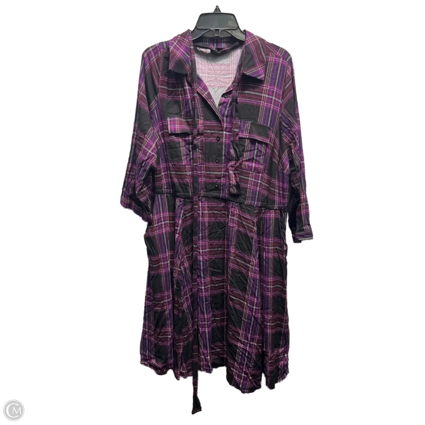 Dress Casual Short By Torrid In Black & Purple, Size: 2x