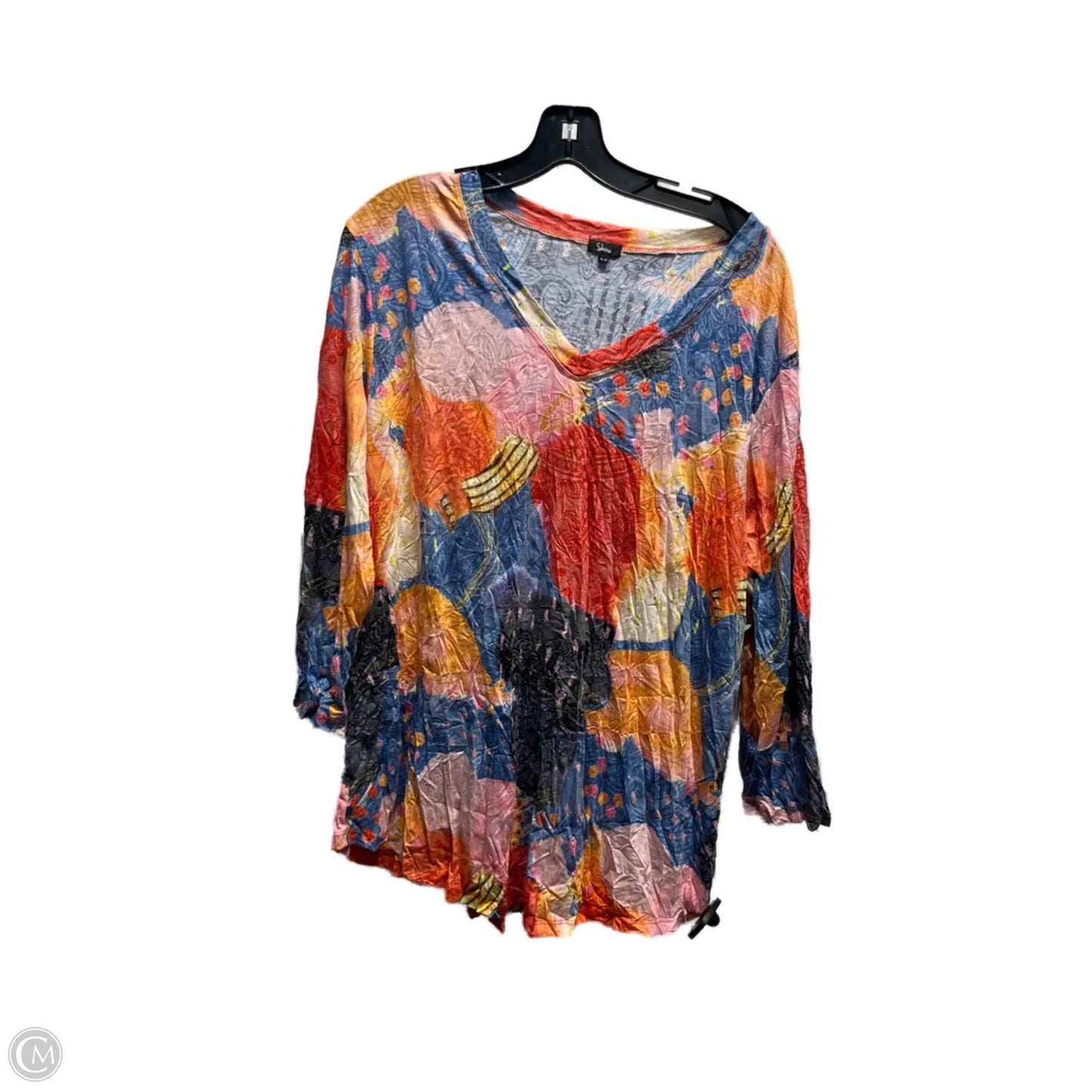 Top Long Sleeve By SHANA In Blue & Orange, Size: Xl