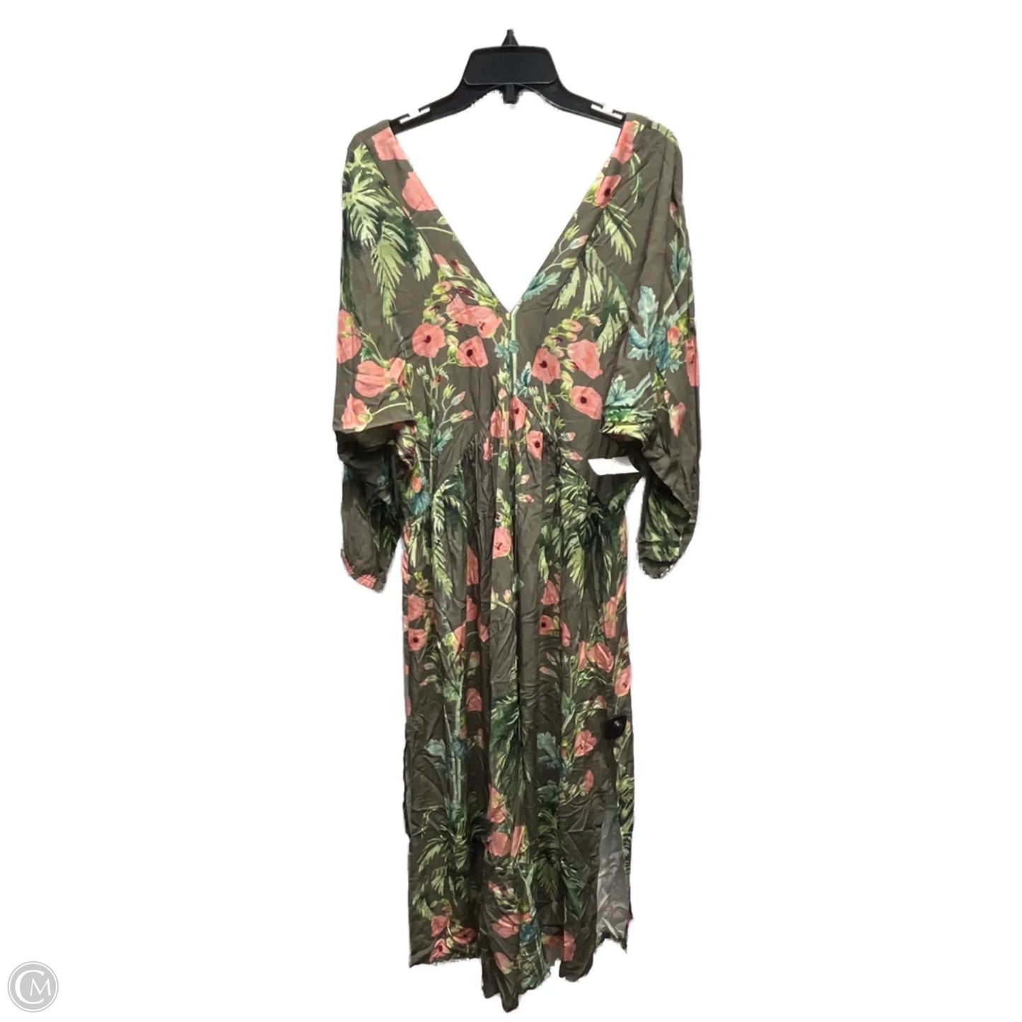 Dress Casual Maxi By Anthropologie In Green & Orange, Size: M