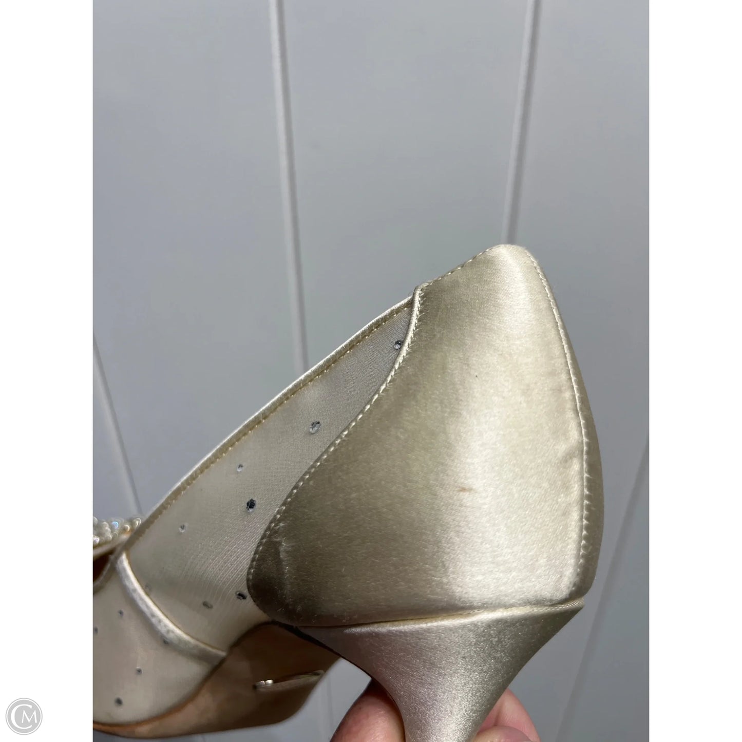 Shoes Heels Stiletto By Badgley Mischka In Cream & Silver, Size: 10