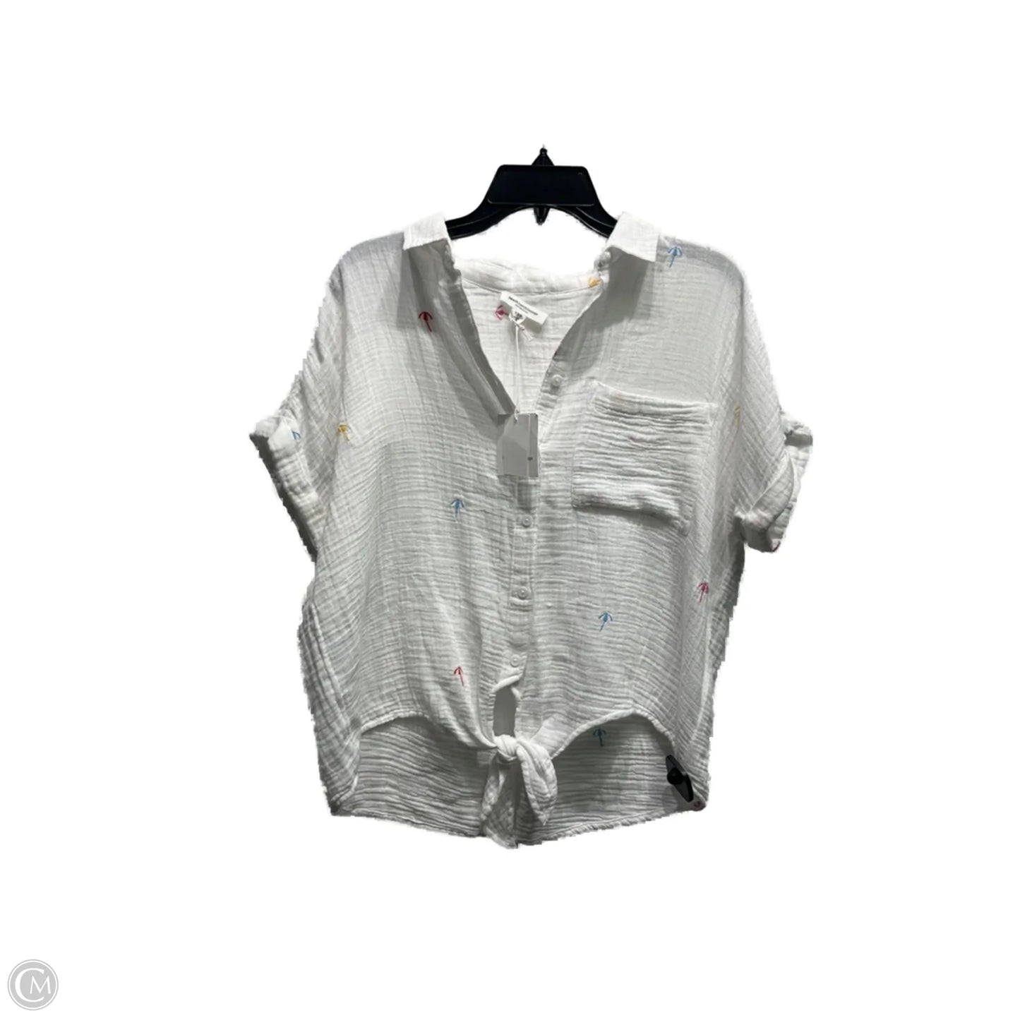 Top Short Sleeve By Beachlunchlounge In Pink & White, Size: M