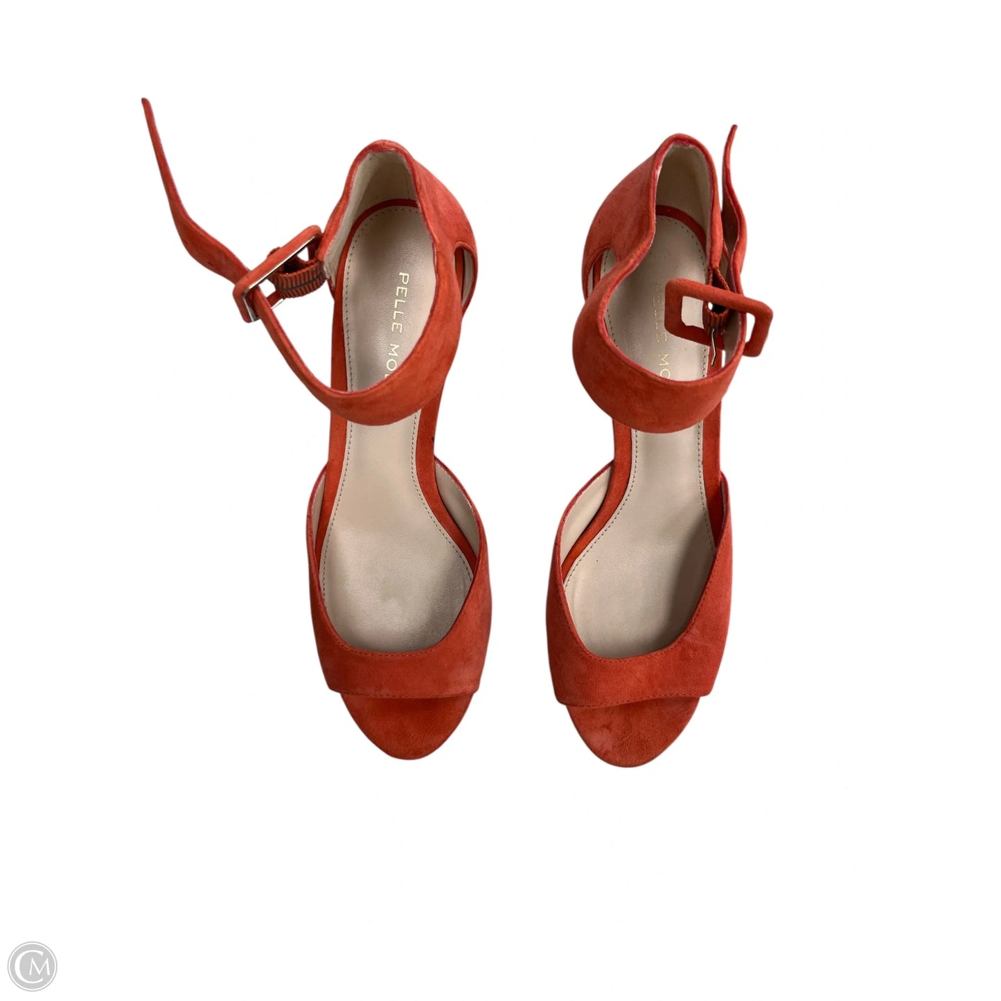 Sandals Heels Kitten By PELLE MODA In Orange, Size: 6.5