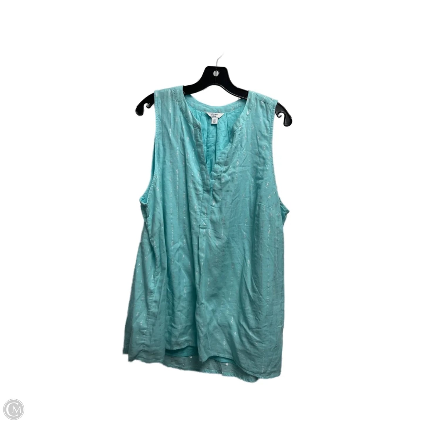 Top Sleeveless By Crown And Ivy In Blue, Size: 2x