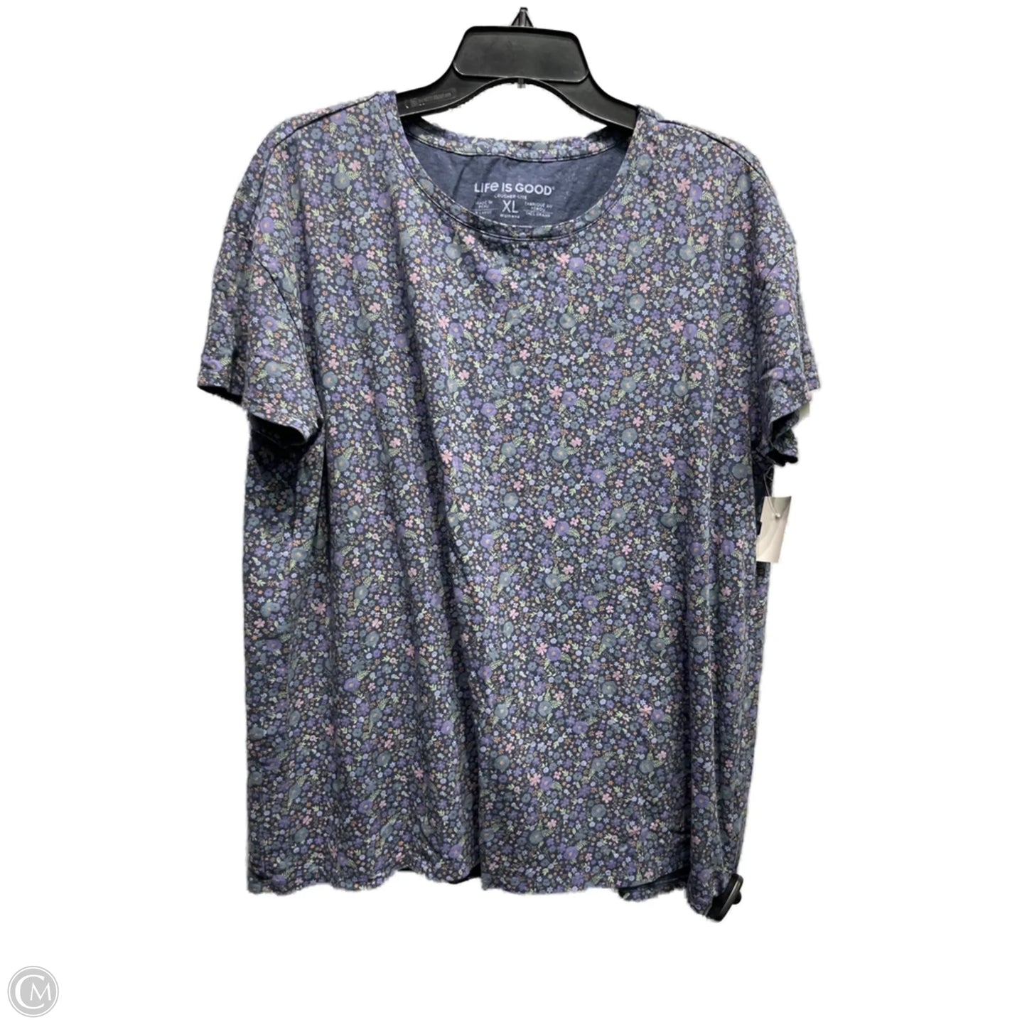 Top Short Sleeve Basic By Life Is Good In Blue & Green, Size: Xl