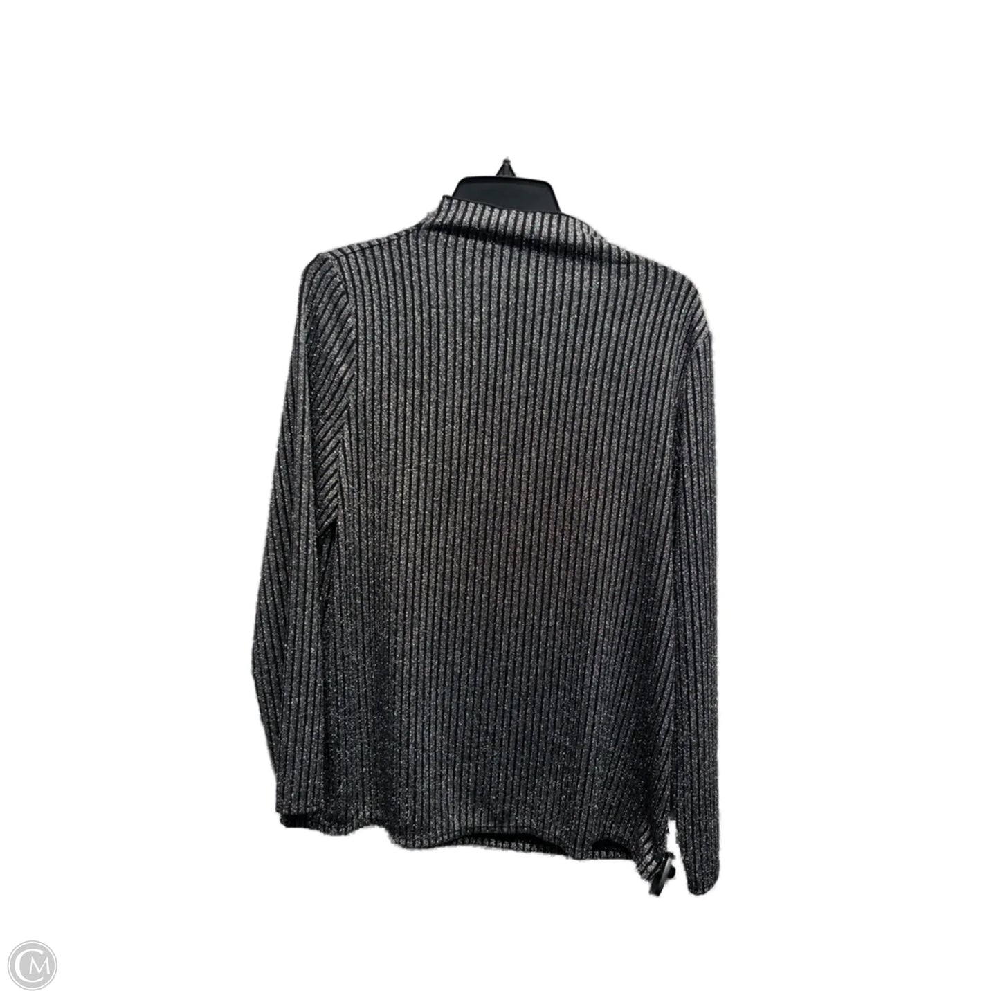 Top Long Sleeve By Alfani In Black & Silver, Size: Xl