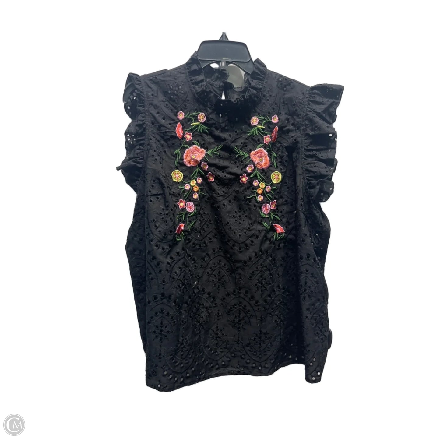 Top Short Sleeve By Emory Park In Black & Pink, Size: 4x