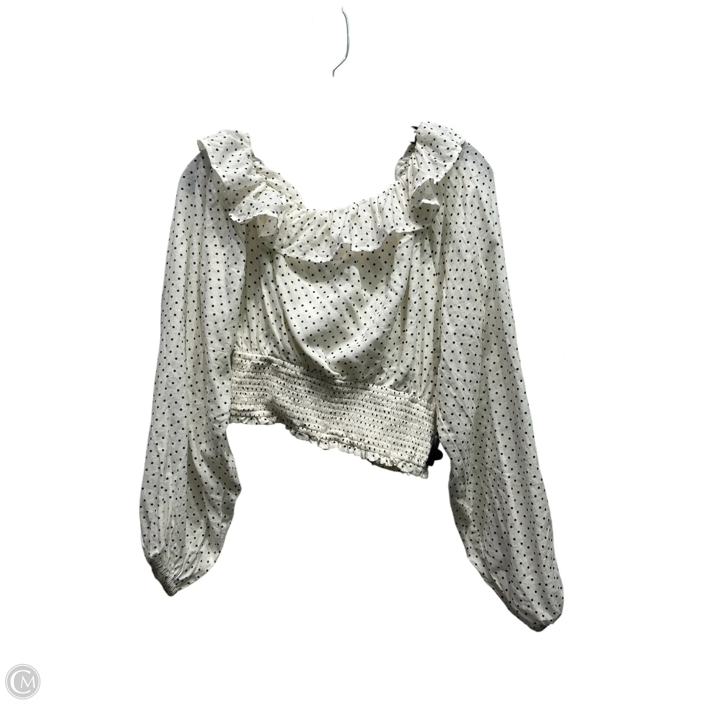 Top Long Sleeve By majorelle In Black & White, Size: S