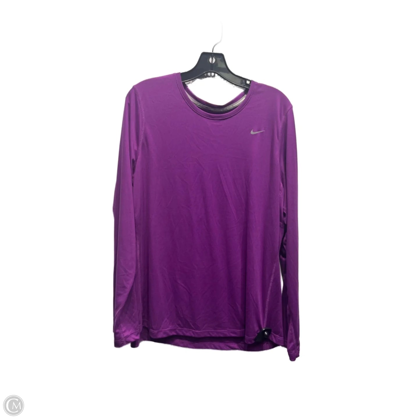 Athletic Top Long Sleeve Collar By Nike Apparel In Purple, Size: 1x