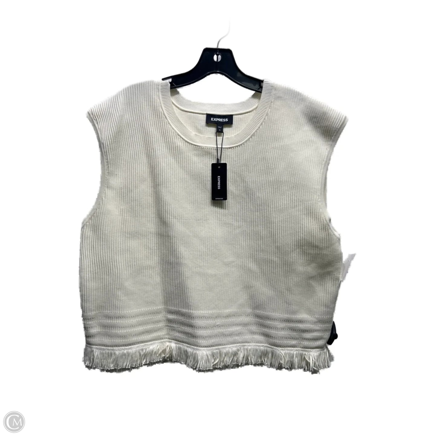 Top Short Sleeve By Express In Cream, Size: Xl