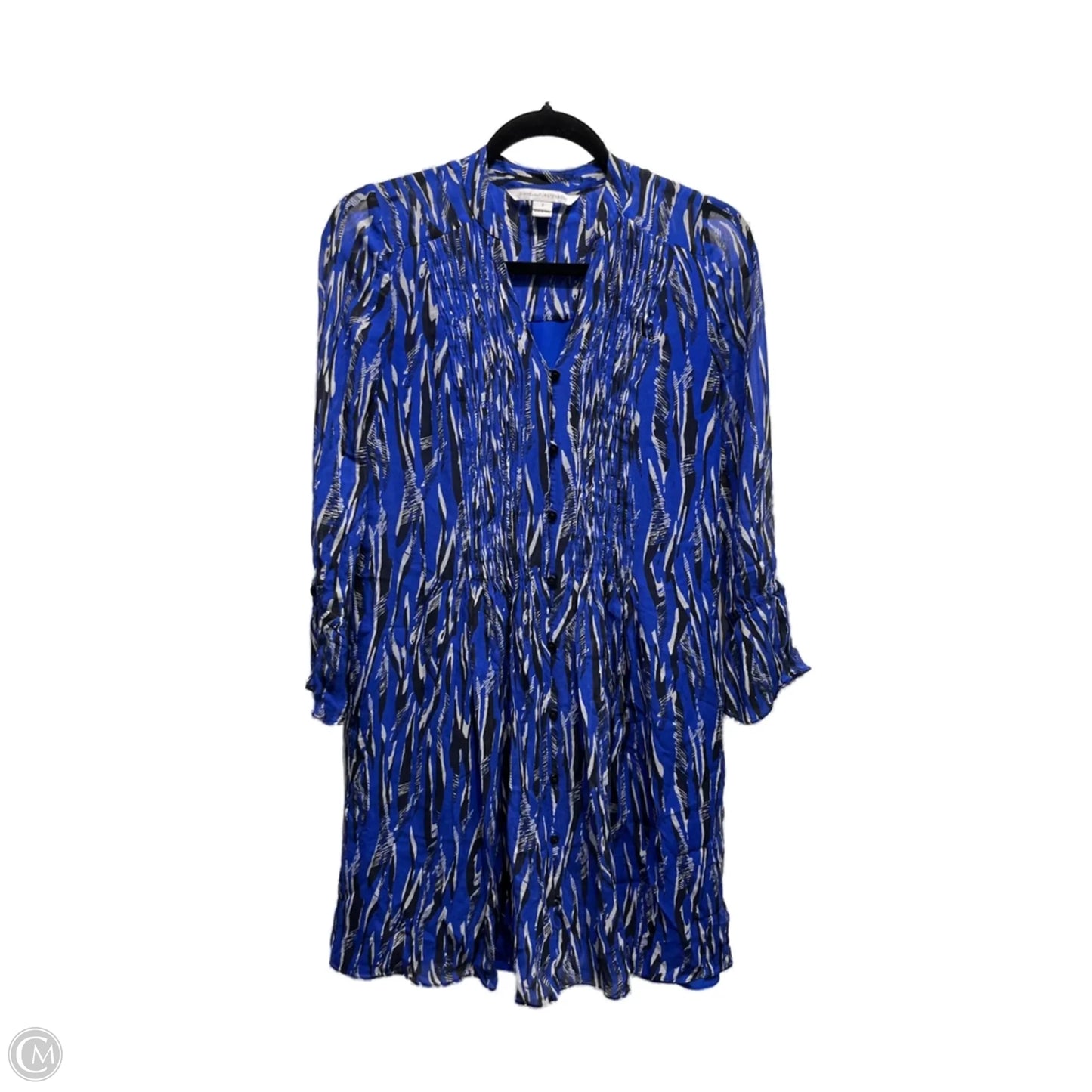 Dress Designer By Diane Von Furstenberg In Blue & White, Size: 2