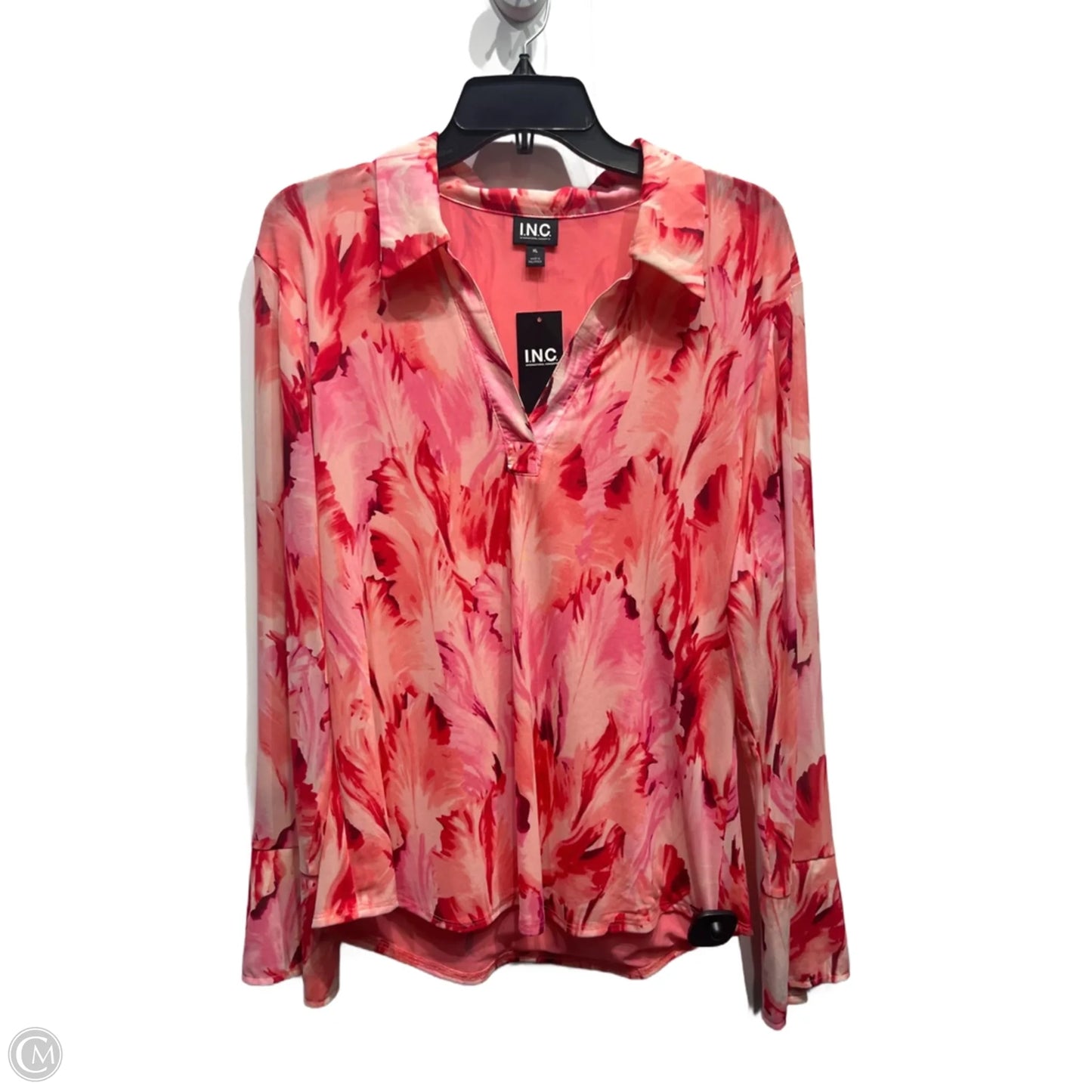 Top Long Sleeve By Inc In Orange & Pink, Size: Xl