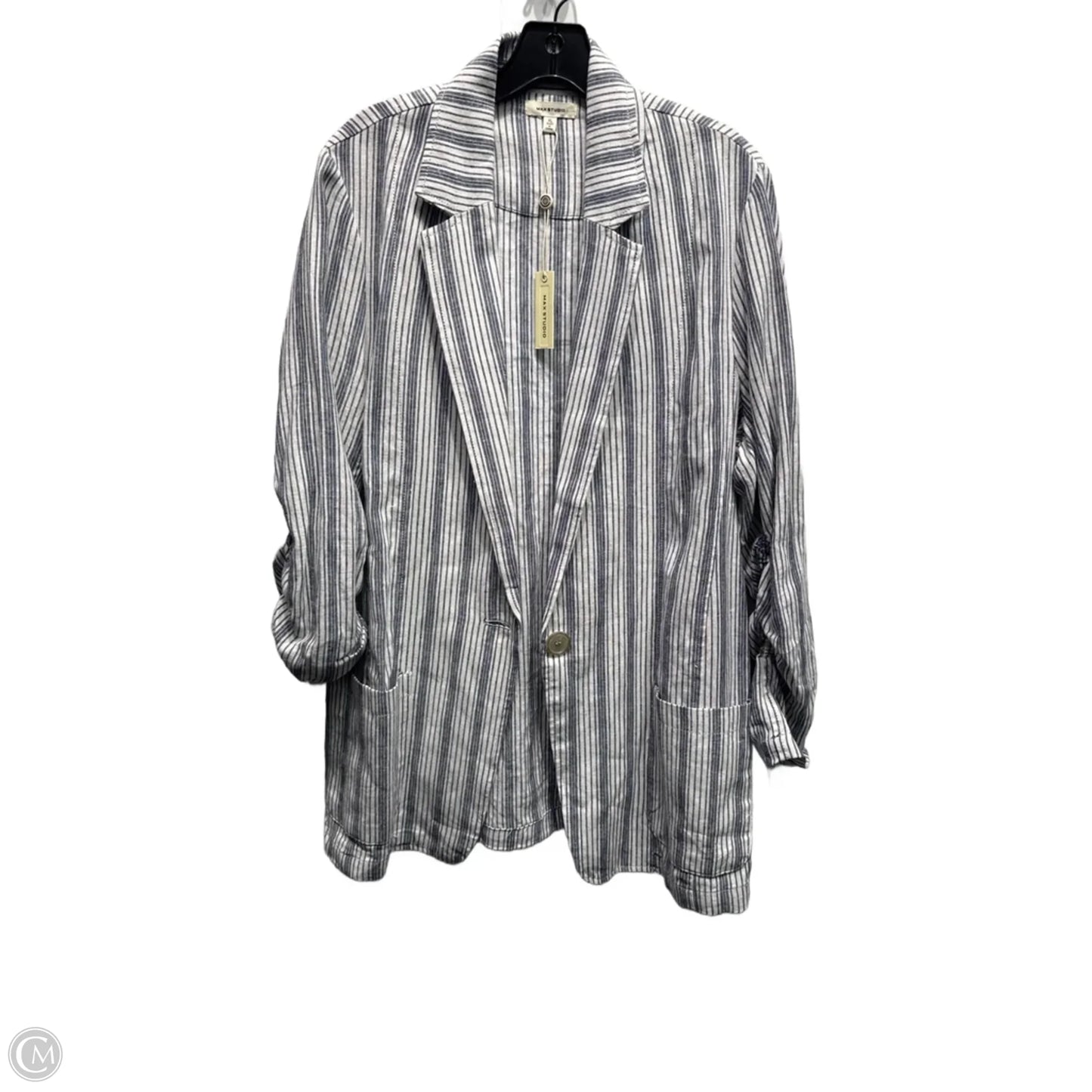 Blazer By Max Studio In Blue & White, Size: Xl