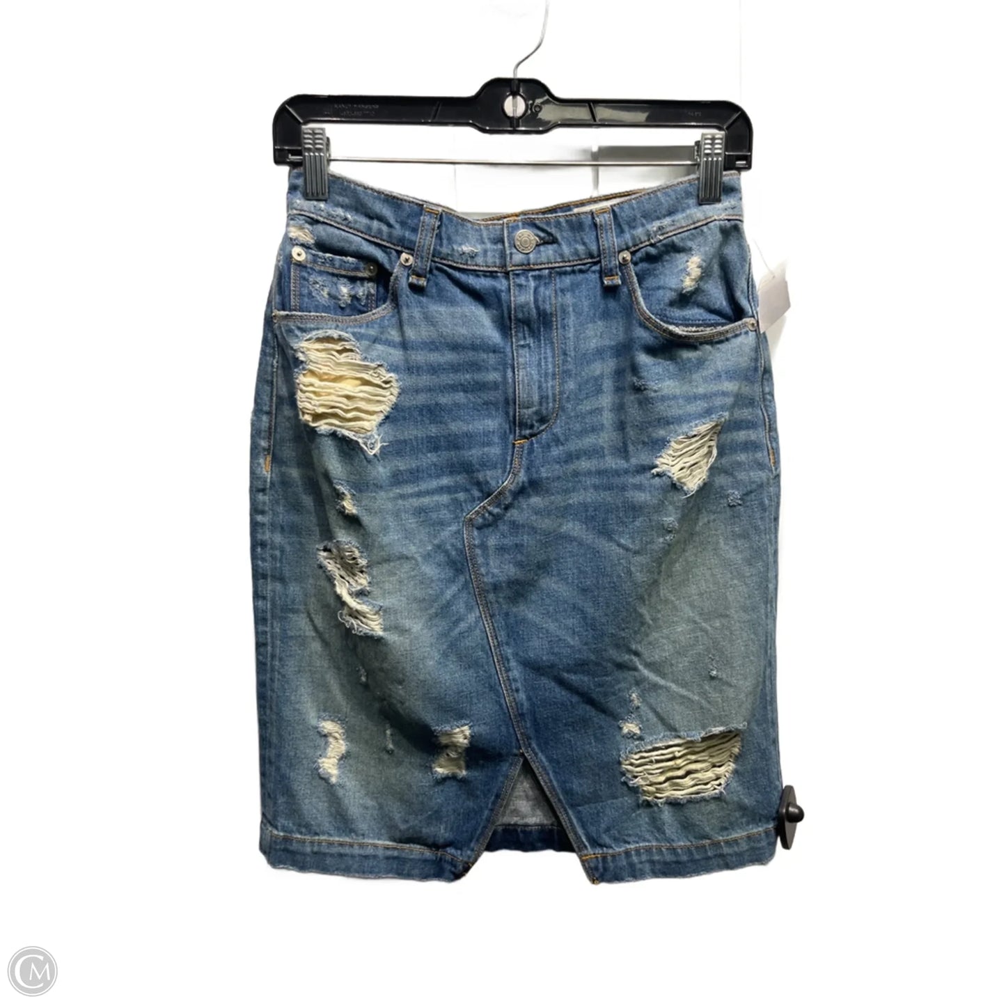 Skirt Midi By Rag And Bone In Blue Denim, Size: 4