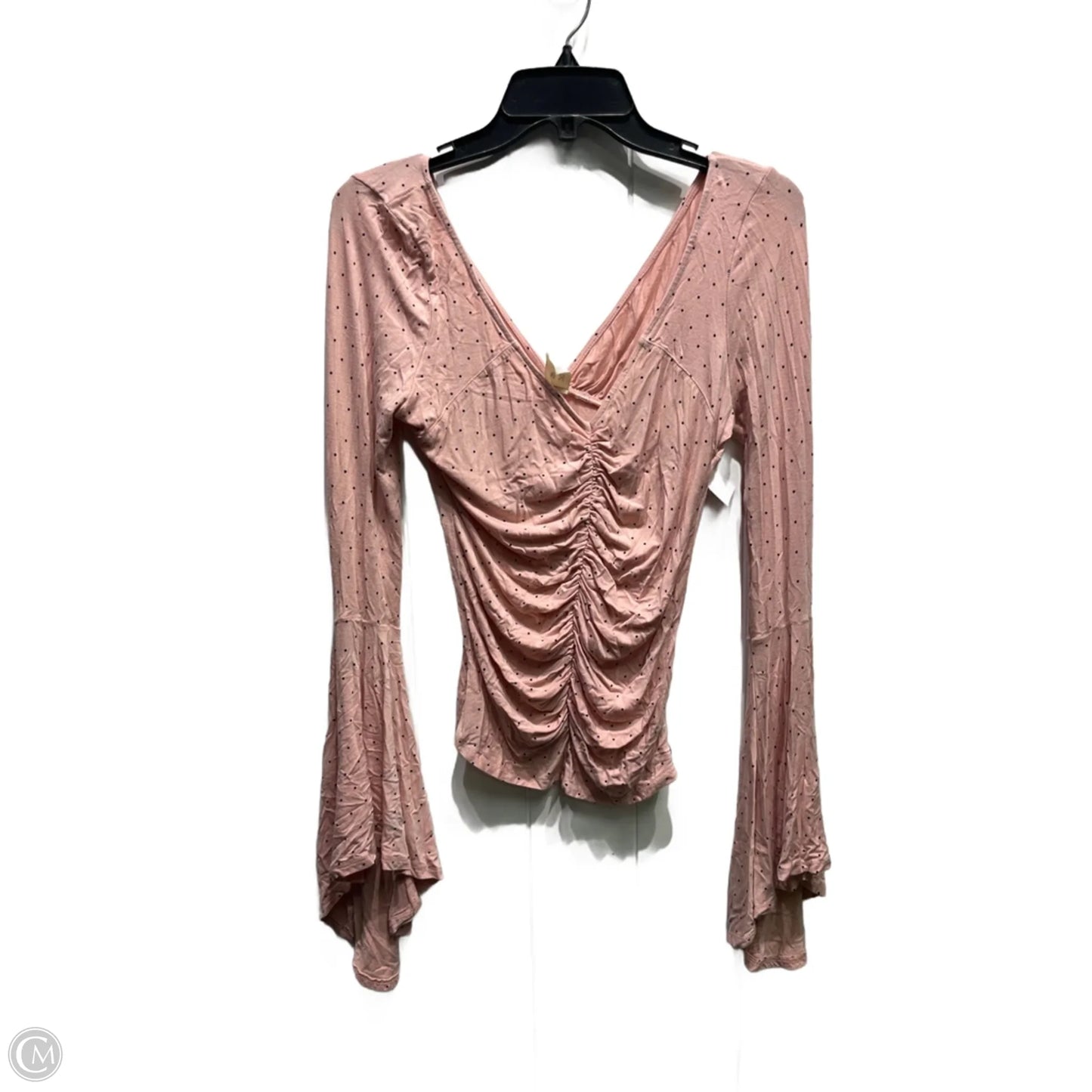 Top Long Sleeve By Free People In Black & Pink, Size: S