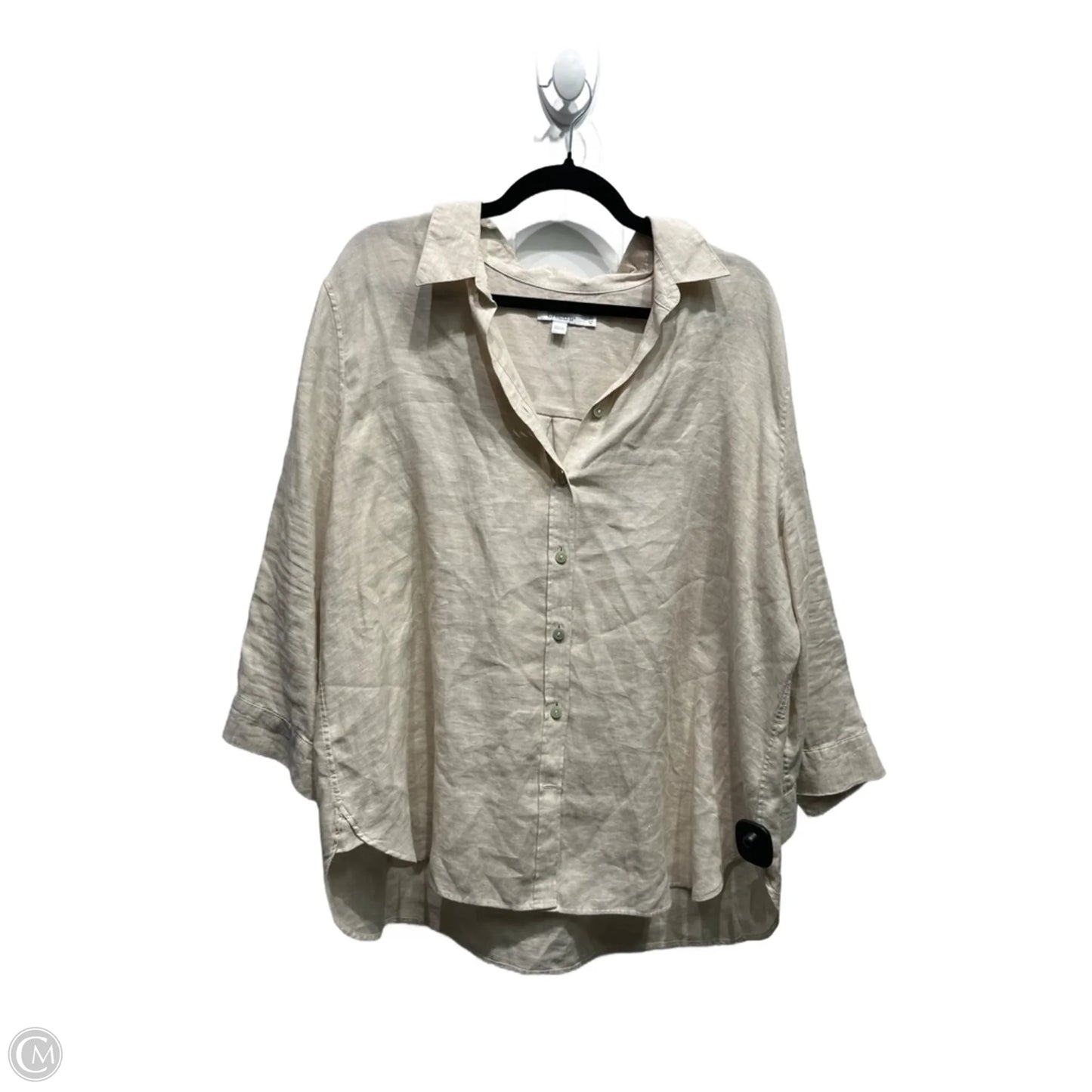 Top 3/4 Sleeve By Chicos In Cream, Size: 18