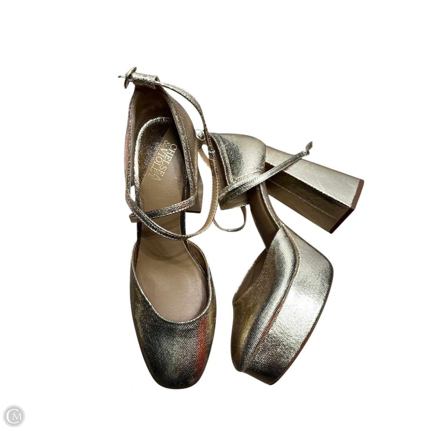 Shoes Heels Platform By Chelsea And Violet In Gold, Size: 11